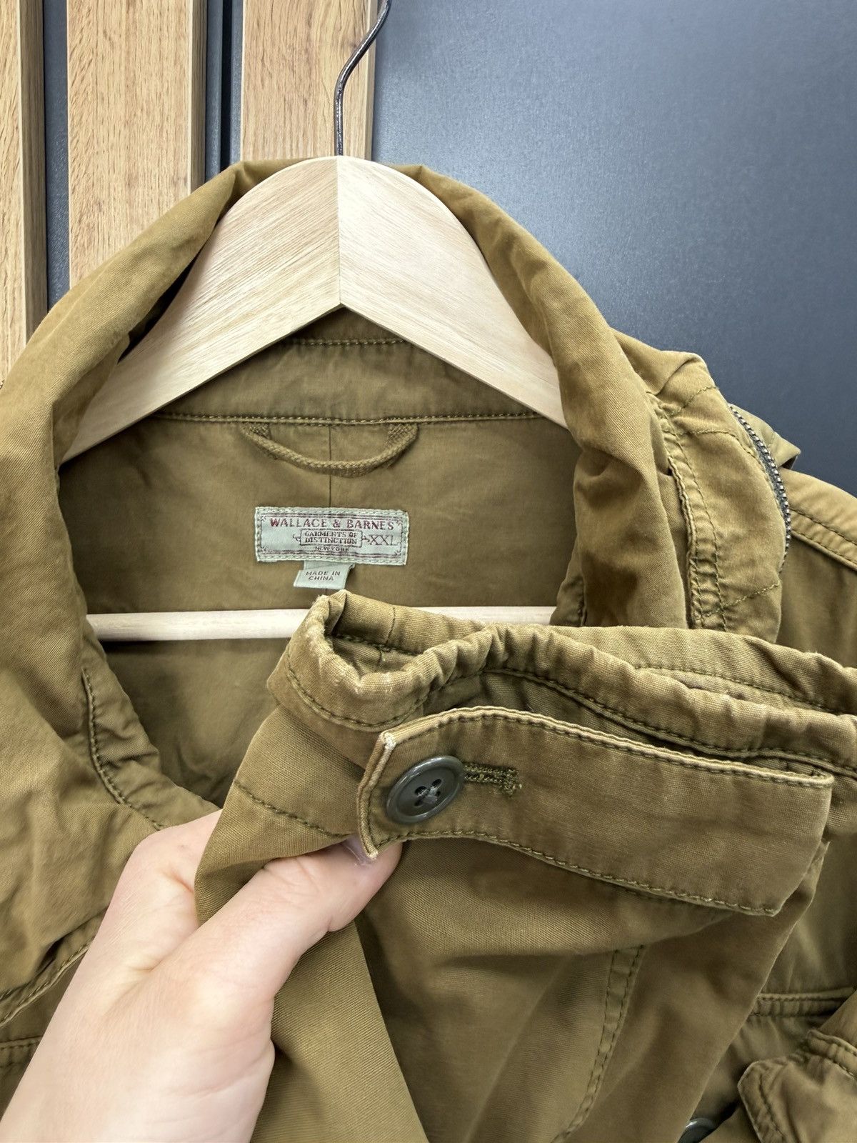 Wallace & Barnes Wallace & Barnes Olive Field Jacket Hooded Military Style Size US XXL / EU 58 / 5 - 18 Thumbnail