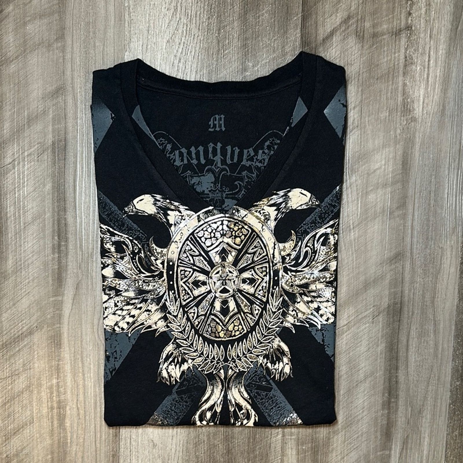 Other Konquest Metallic Studded V-Neck Y2K Tee - Medium Size US M / EU 48-50 / 2 - 1 Thumbnail