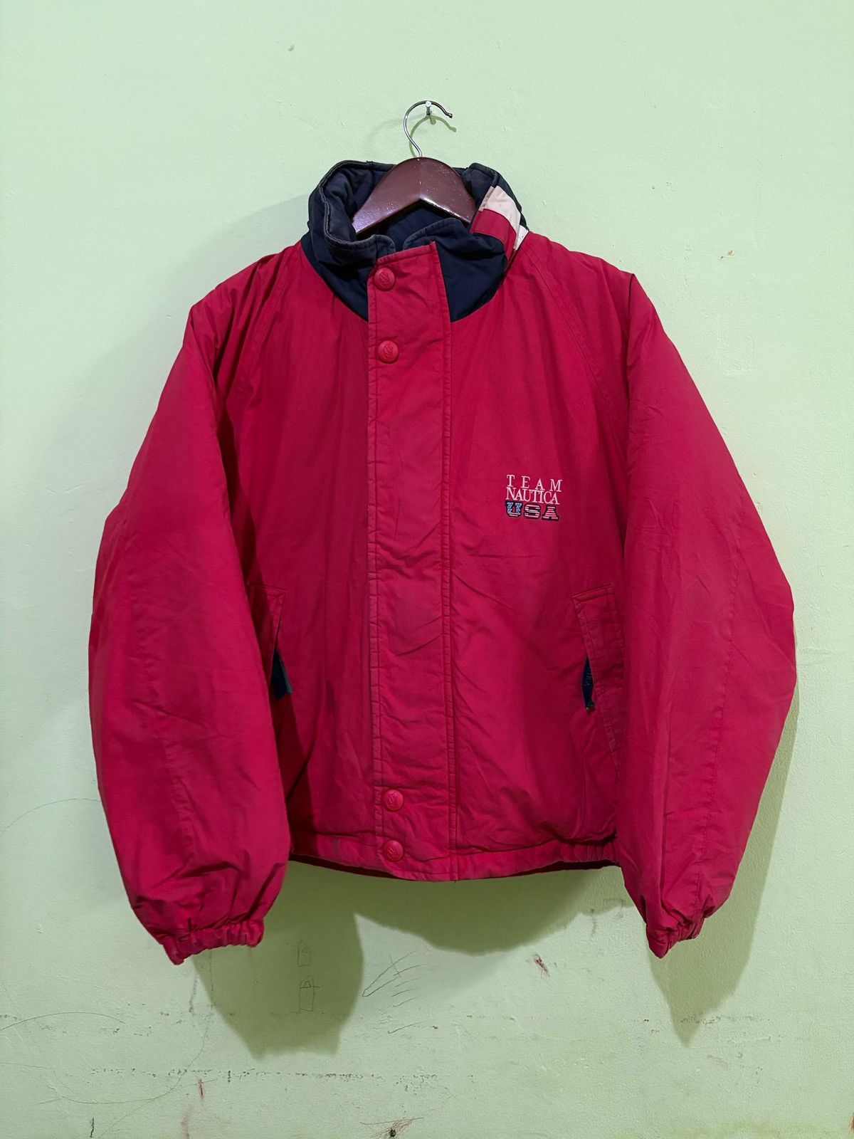 Nautica × Vintage Vintage 90’s Nautica Team USA Puffer Jacket Nice Design Size US M / EU 48-50 / 2 - 1 Thumbnail