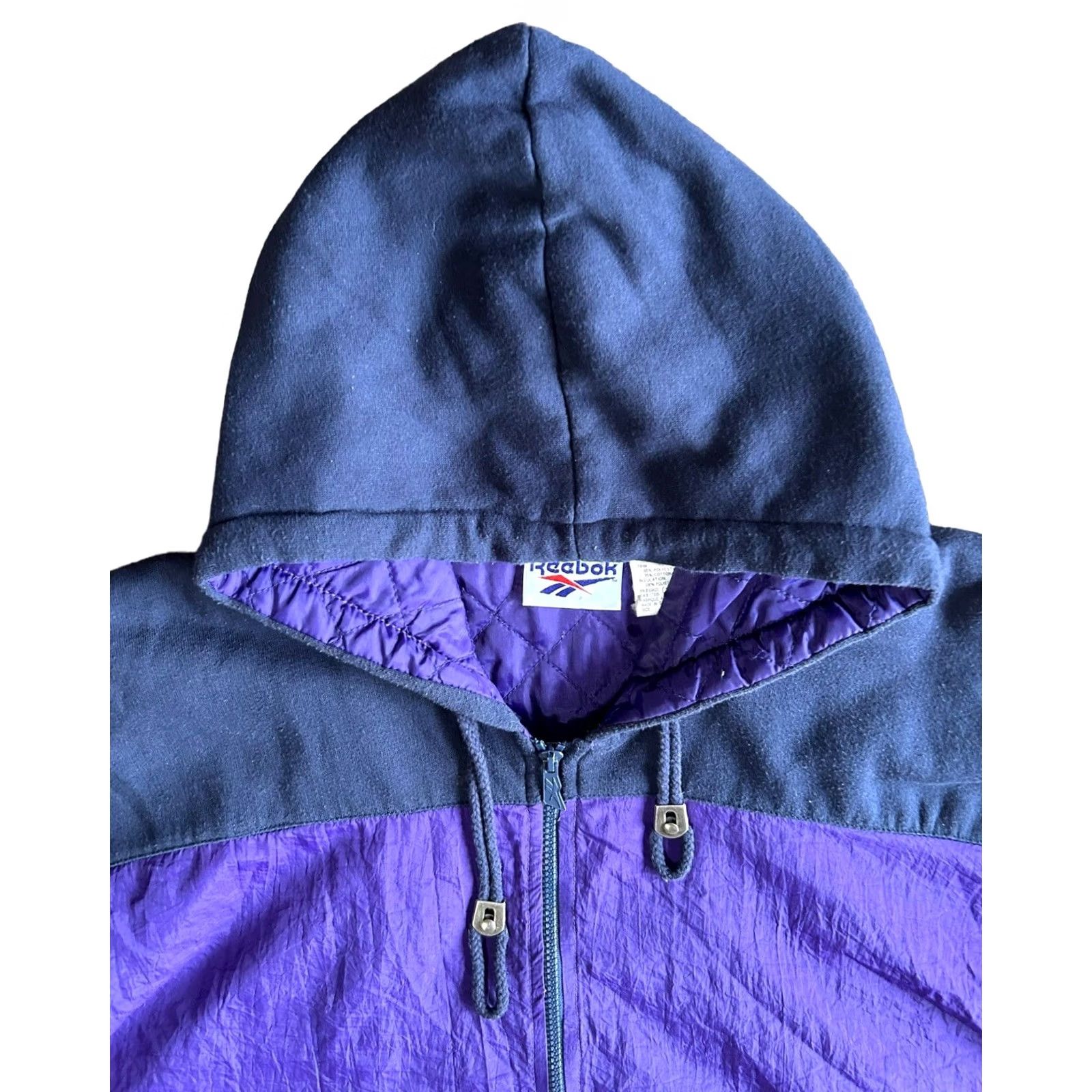 Reebok Reebok Men's Vintage Purple 1/2 Zip Hooded Windbreaker Puffy Jacket Large Y2K Size US L / EU 52-54 / 3 - 6 Thumbnail