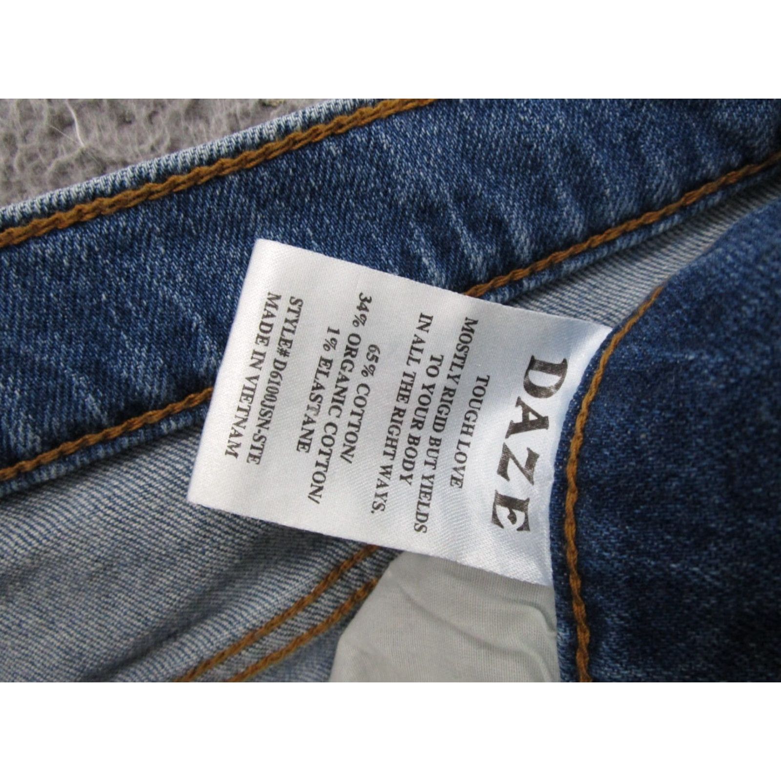 Denime Daze Jeans Women’s Blue Distressed Denim Jeans Size 29 Stretch Cotton Organic Size 29" - 5 Thumbnail