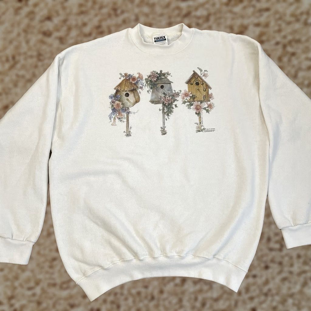 Tultex VINTAGE Tultex Sweatshirt Adult Large Beige Crewneck Pullover 90s Mens Size US L / EU 52-54 / 3 - 1 Thumbnail