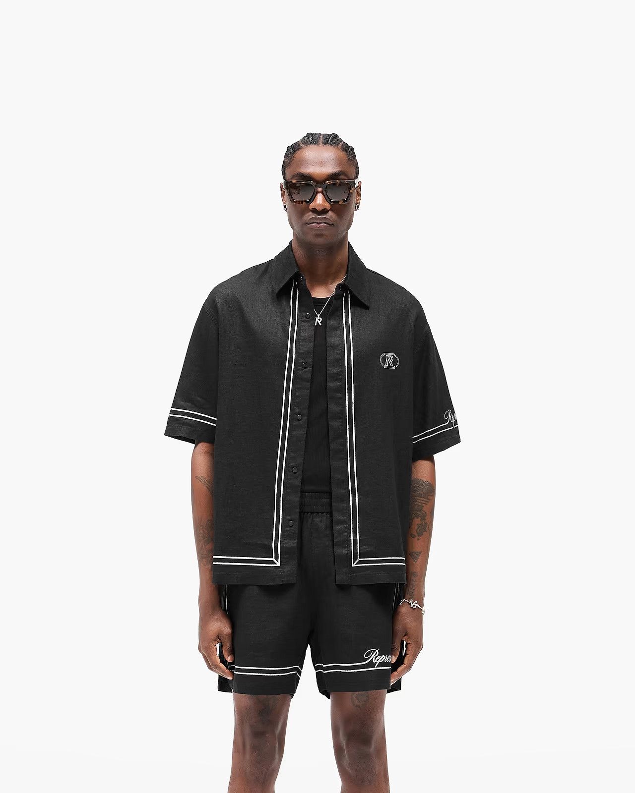 Represent Clo. o1mle1125 Border Shirt in Black Size US XXL / EU 58 / 5 - 3 Thumbnail