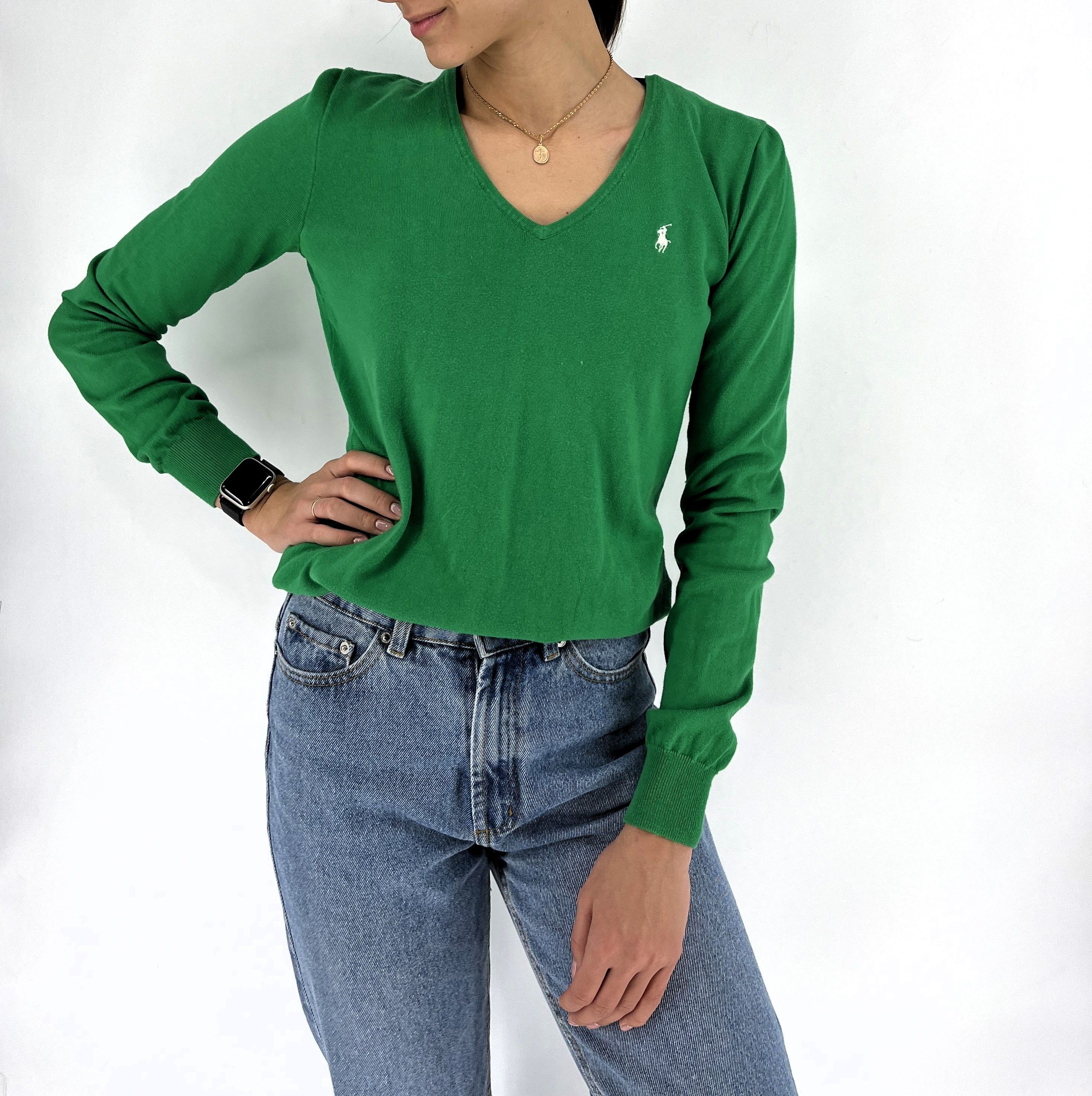 Polo Ralph Lauren × Ralph Lauren × Vintage Vintage Polo Ralph Lauren V-neck Knit Sweater Jumper Size M / US 6-8 / IT 42-44 - 3 Thumbnail