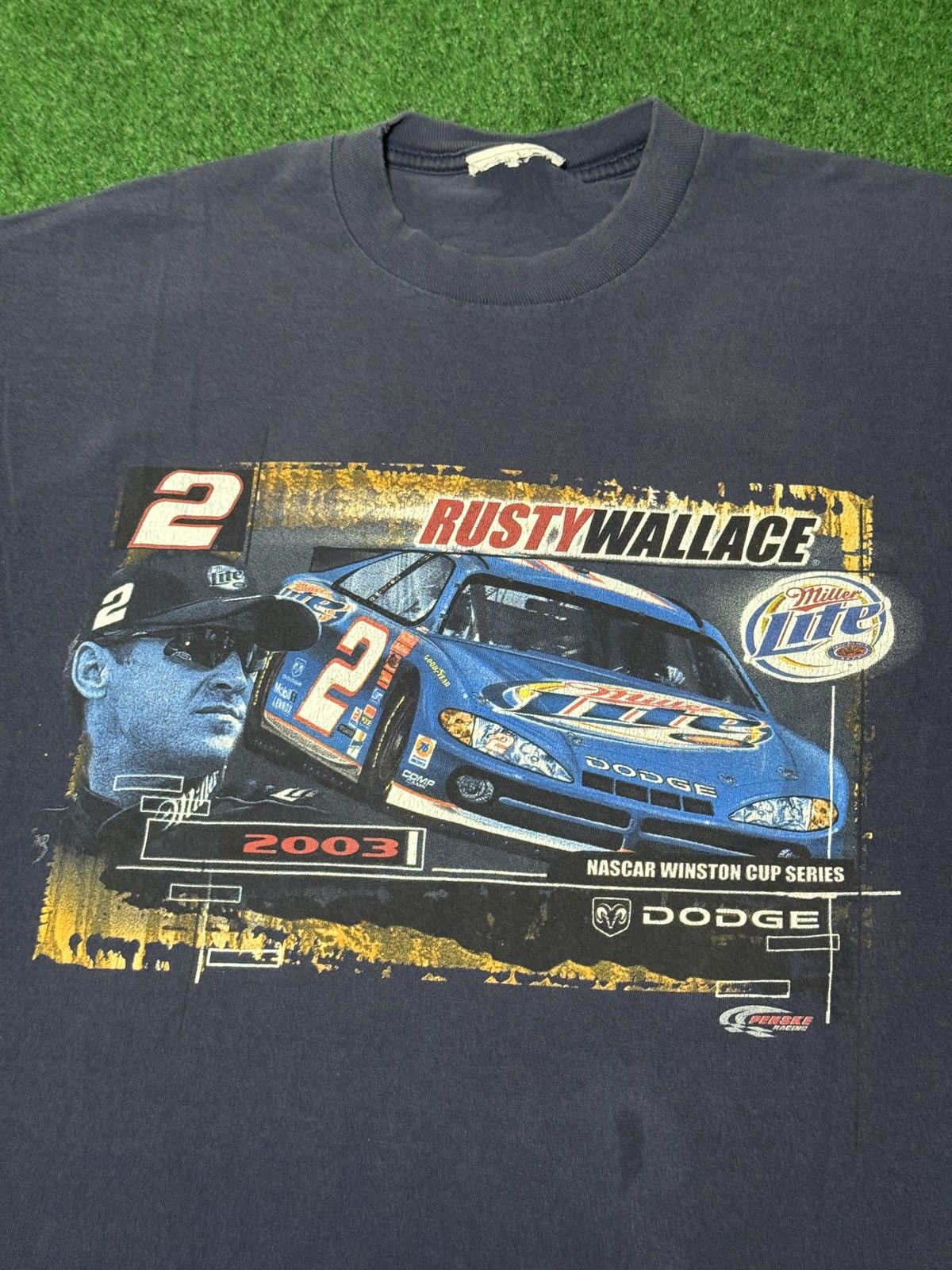 NASCAR Y2K Rusty Wallace Dodge Miller Lite Nascar T Shirt Size US L / EU 52-54 / 3 - 2 Thumbnail