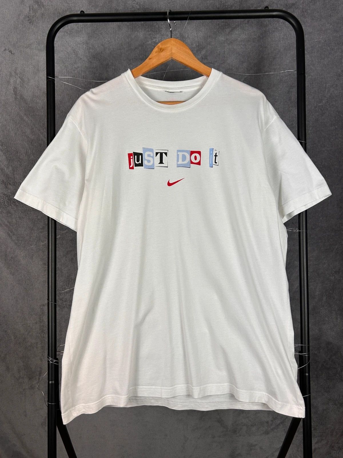 Nike × Vintage Nike Just Do It spellout white tee vintage from 00s swoosh Size US L / EU 52-54 / 3 - 1 Thumbnail
