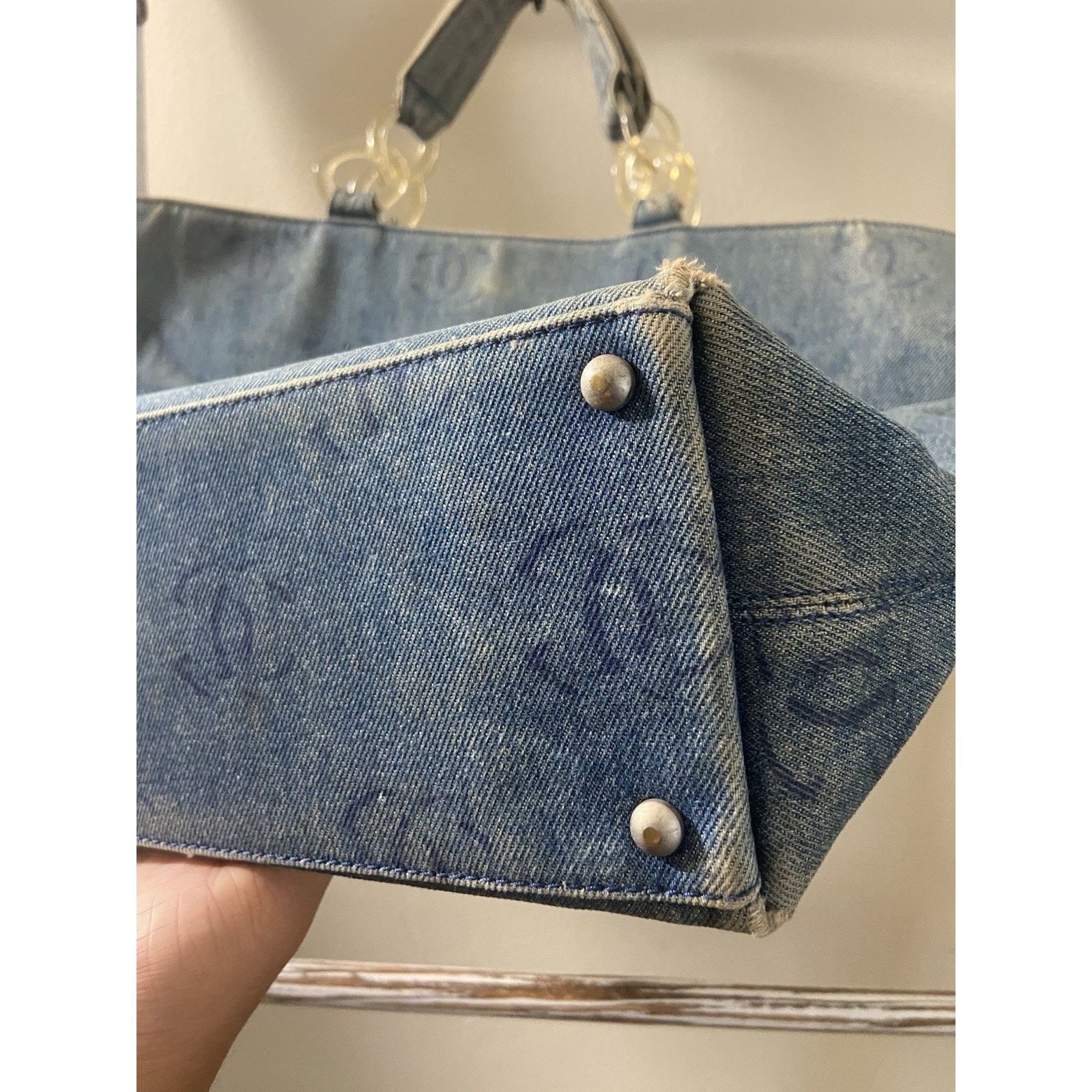 Chanel Chanel ‘02 cruise line large denim blue hand tote bag Size ONE SIZE - 7 Thumbnail