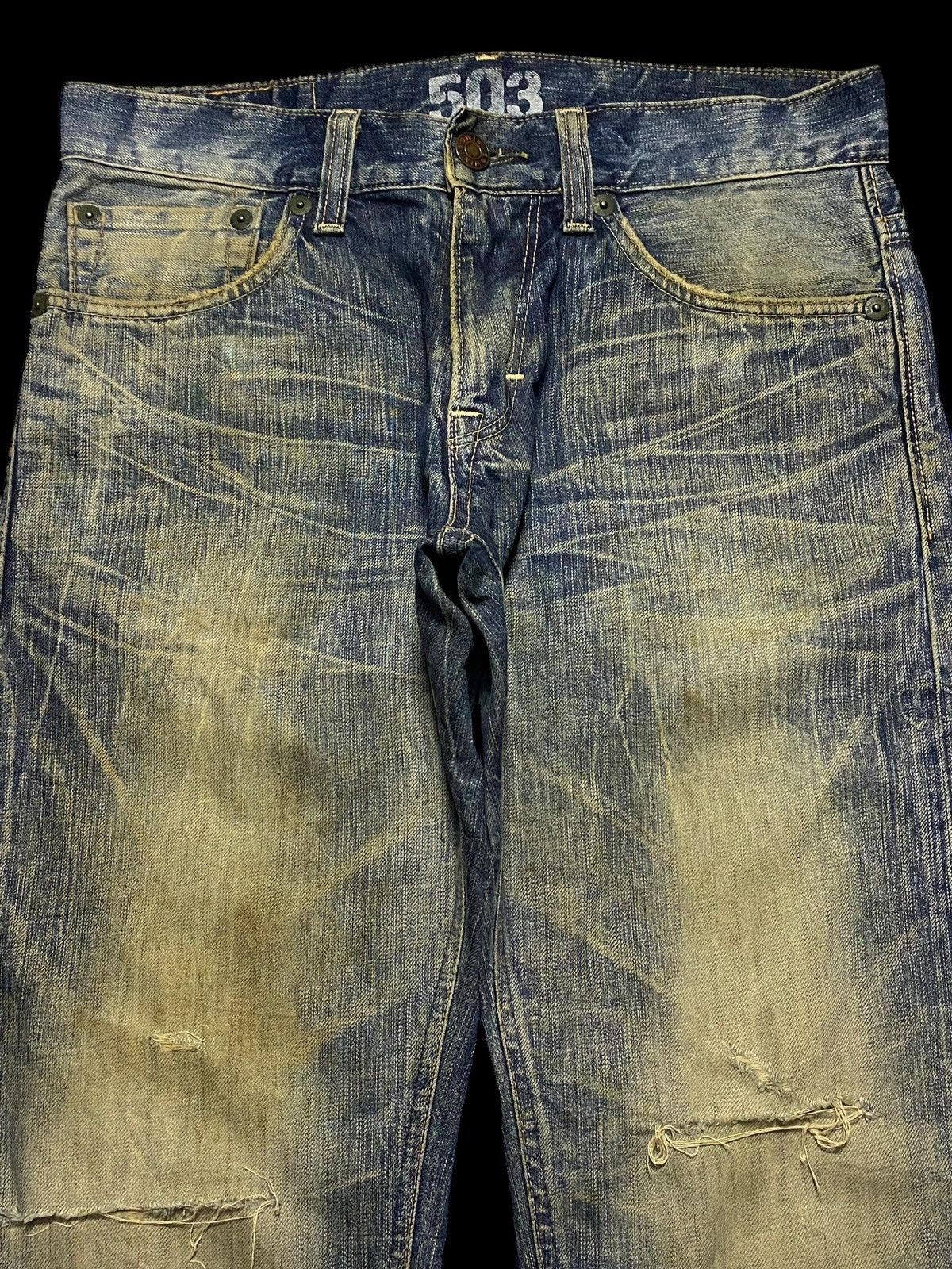 Edwin Vintage Edwin Blue Trip Grunge Distressed Loose Jeans Size US 33 - 3 Thumbnail