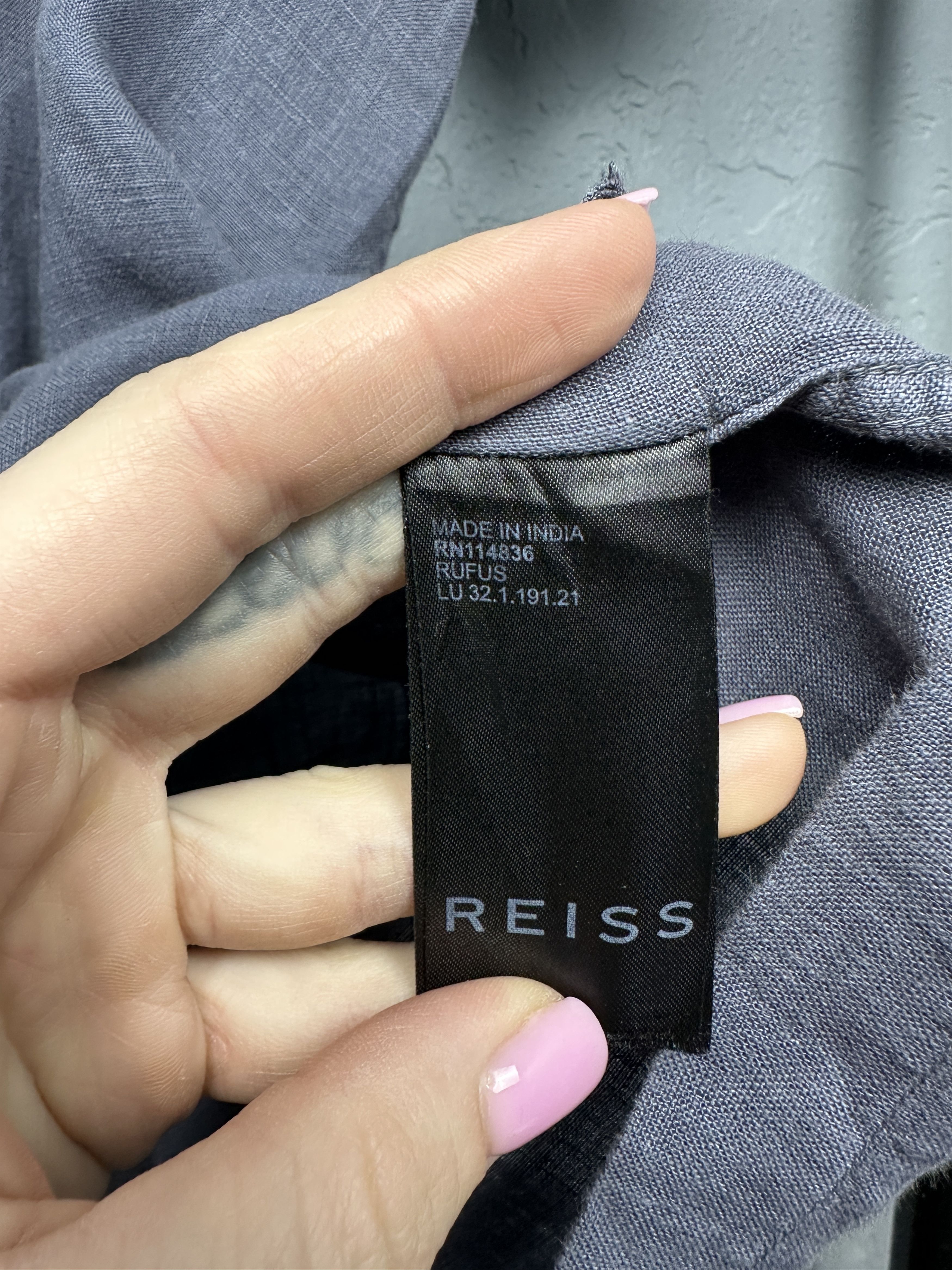 Reiss Reiss Mens Linen Short Sleeve Shirt Size US S / EU 44-46 / 1 - 4 Thumbnail