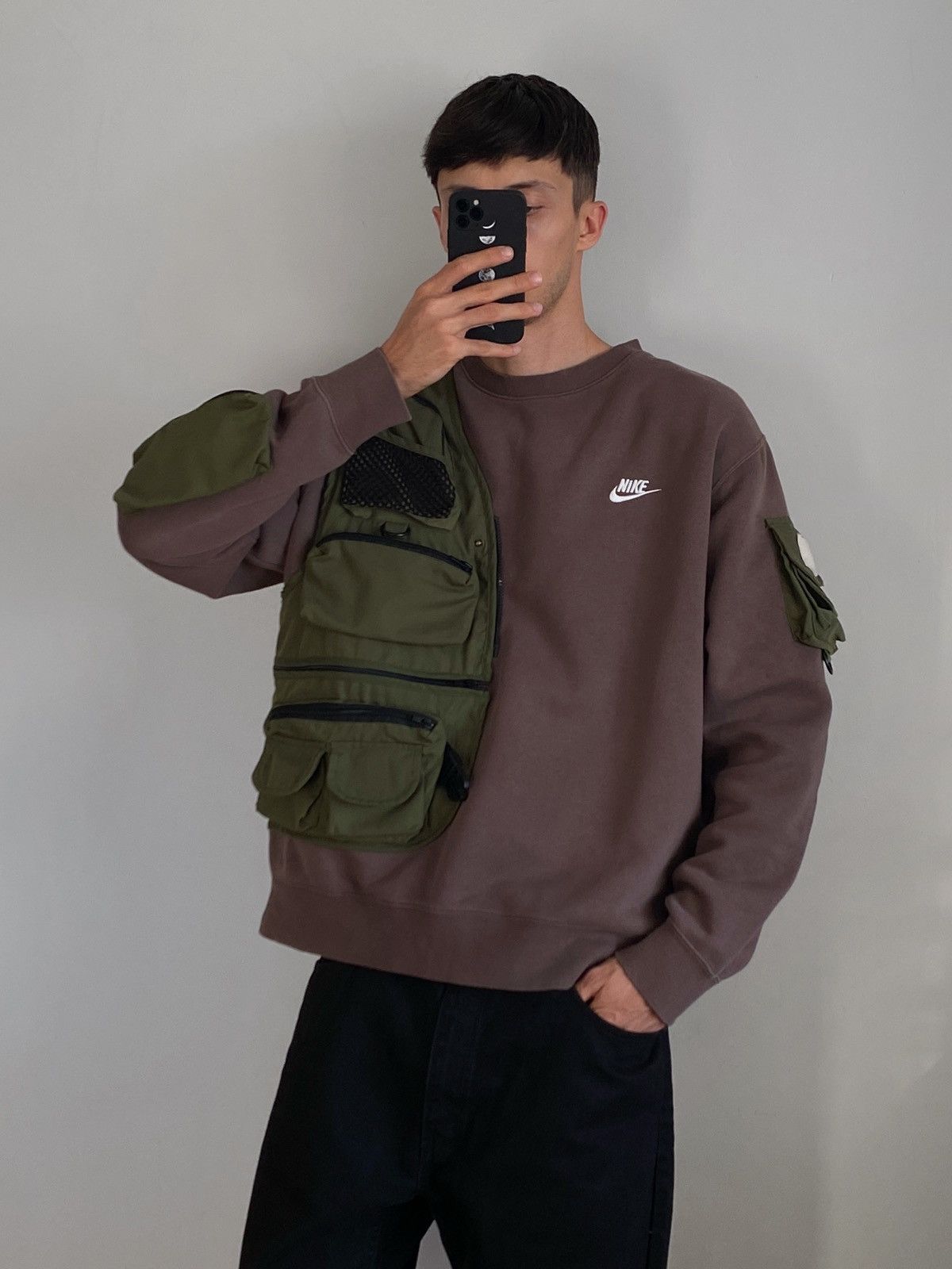 Nike Reworked west multipocket sweatshirt 🟤 Size US XL / EU 56 / 4 - 4 Thumbnail