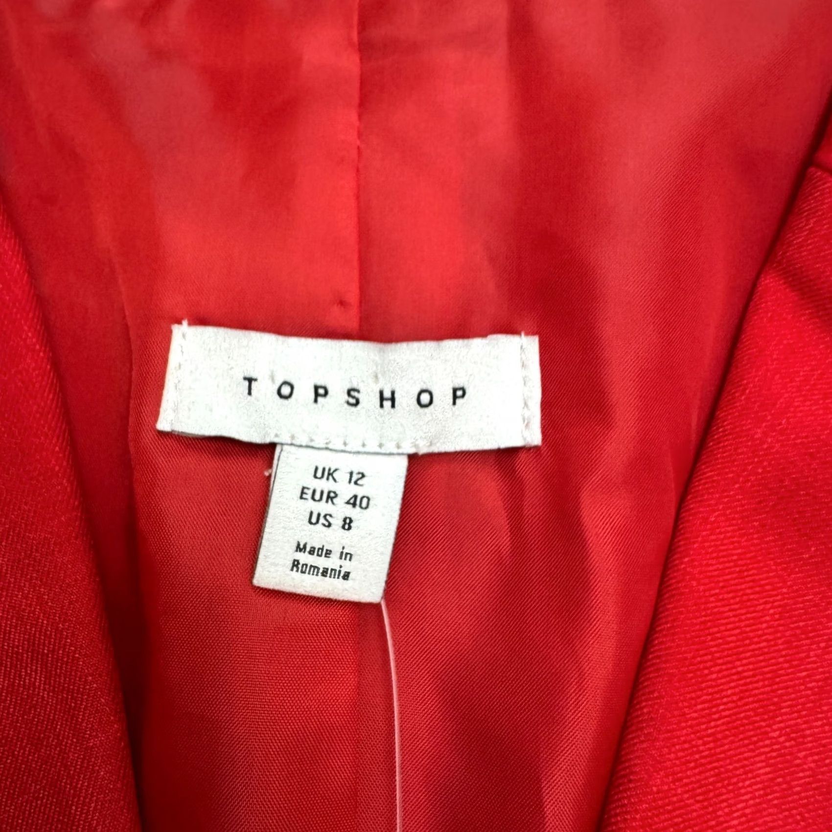 Topshop Topshop Blazer Jacket Womens 8 Red Notched Lapel Single Breasted Career Work NWT VINTAGE? Size M / US 6-8 / IT 42-44 - 5 Thumbnail