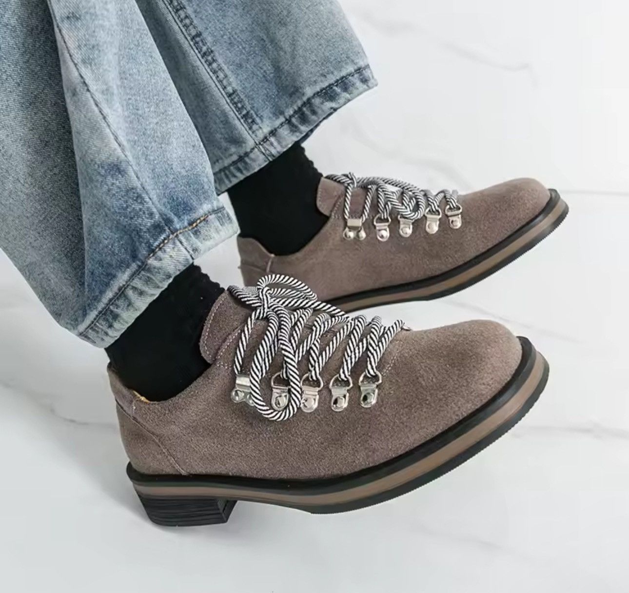 Other Casual Streetwear Beige Leather Retro Style Oxford Boots Size US 10.5 / EU 43-44 - 2 Thumbnail