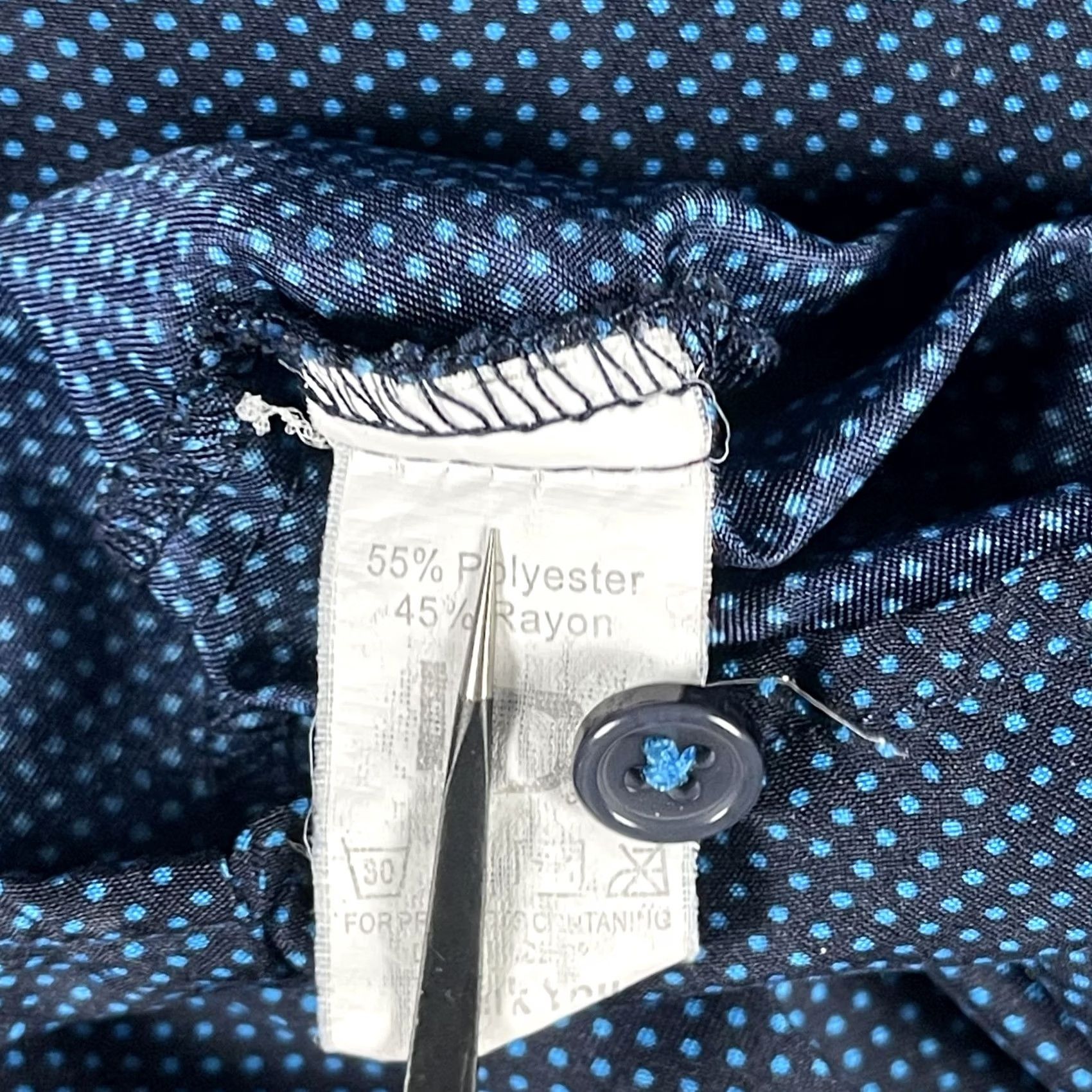 Vintage 17 One Shirt Mens 2XL Blue Polka Dot Short Sleeve Button Casual Pocket Size US XXL / EU 58 / 5 - 7 Thumbnail