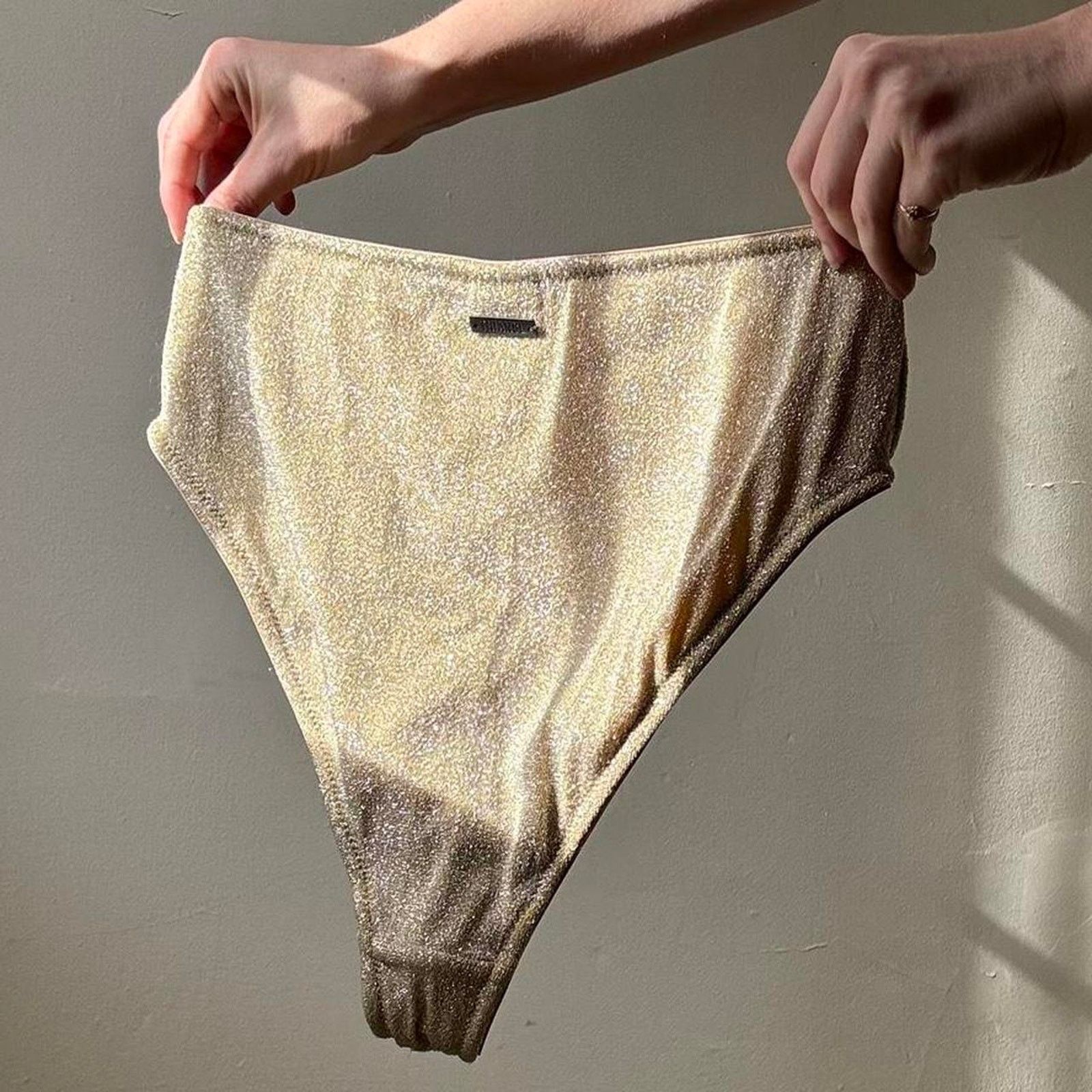 Triangl Triangl Swimwear High Waisted Kate Bikini Bottoms Sparkle XL Size 30" / US 8 / IT 44 - 1 Thumbnail