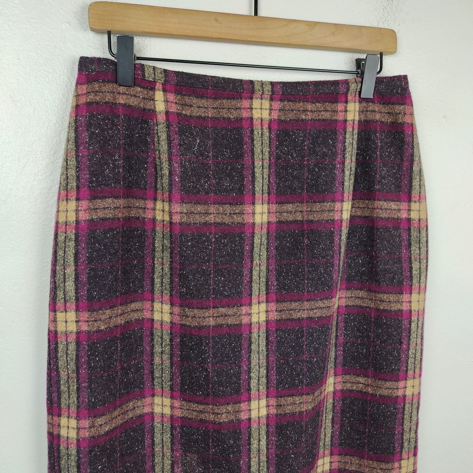 Other Vintage Tapestry Midi Skirt Womens 10 Purple Fringe Wool Size 32" / US 10 / IT 46 - 2 Thumbnail