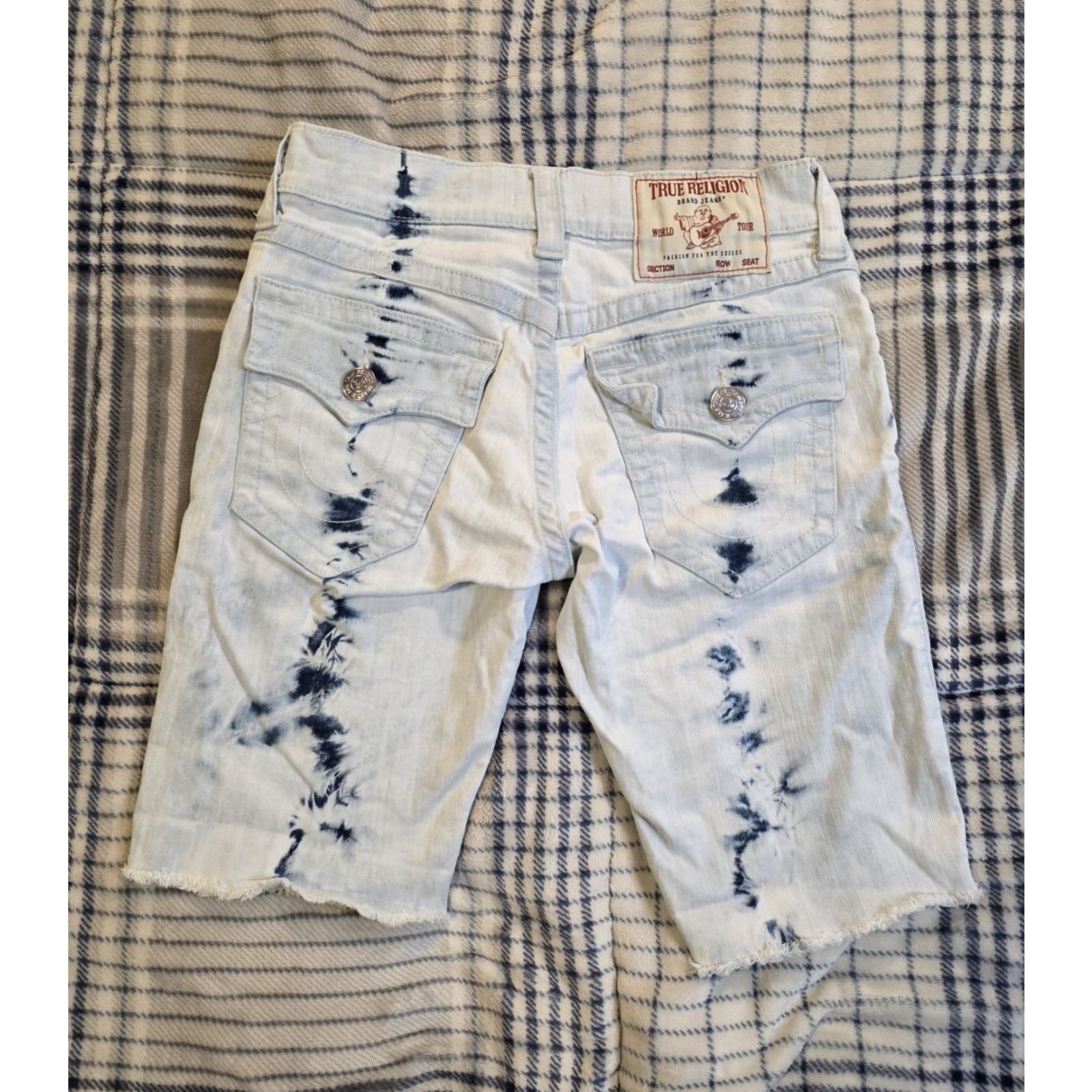 True Religion VINTAGE True Religion Ricky Relaxed Straight Shorts Acid Wash Tie Dye Flap Pocket Men 29 Size US 29 - 2 Thumbnail
