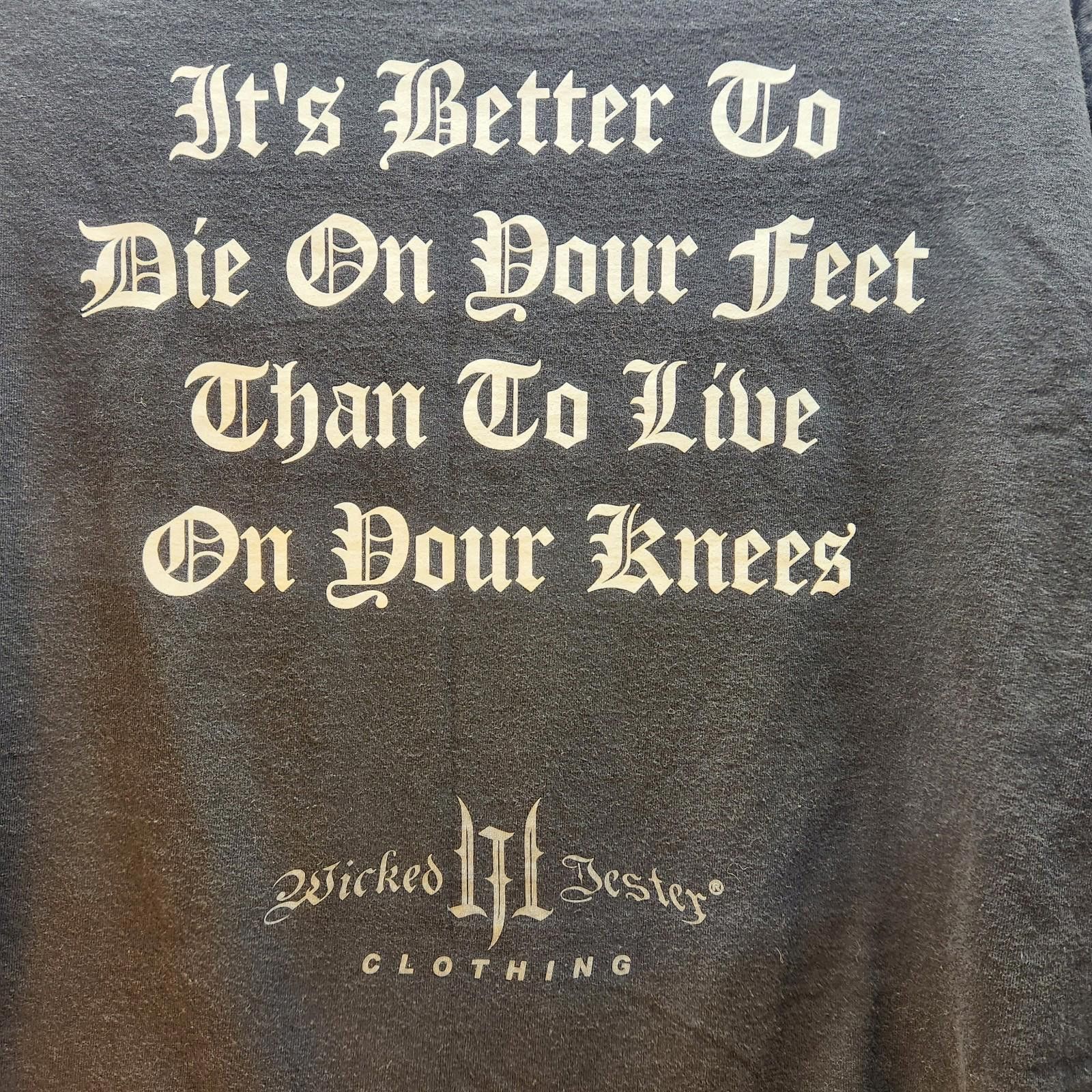Designer Wicked Jester Motto Tshirt Black Size XL Vintage 2004 Size US XL / EU 56 / 4 - 6 Thumbnail