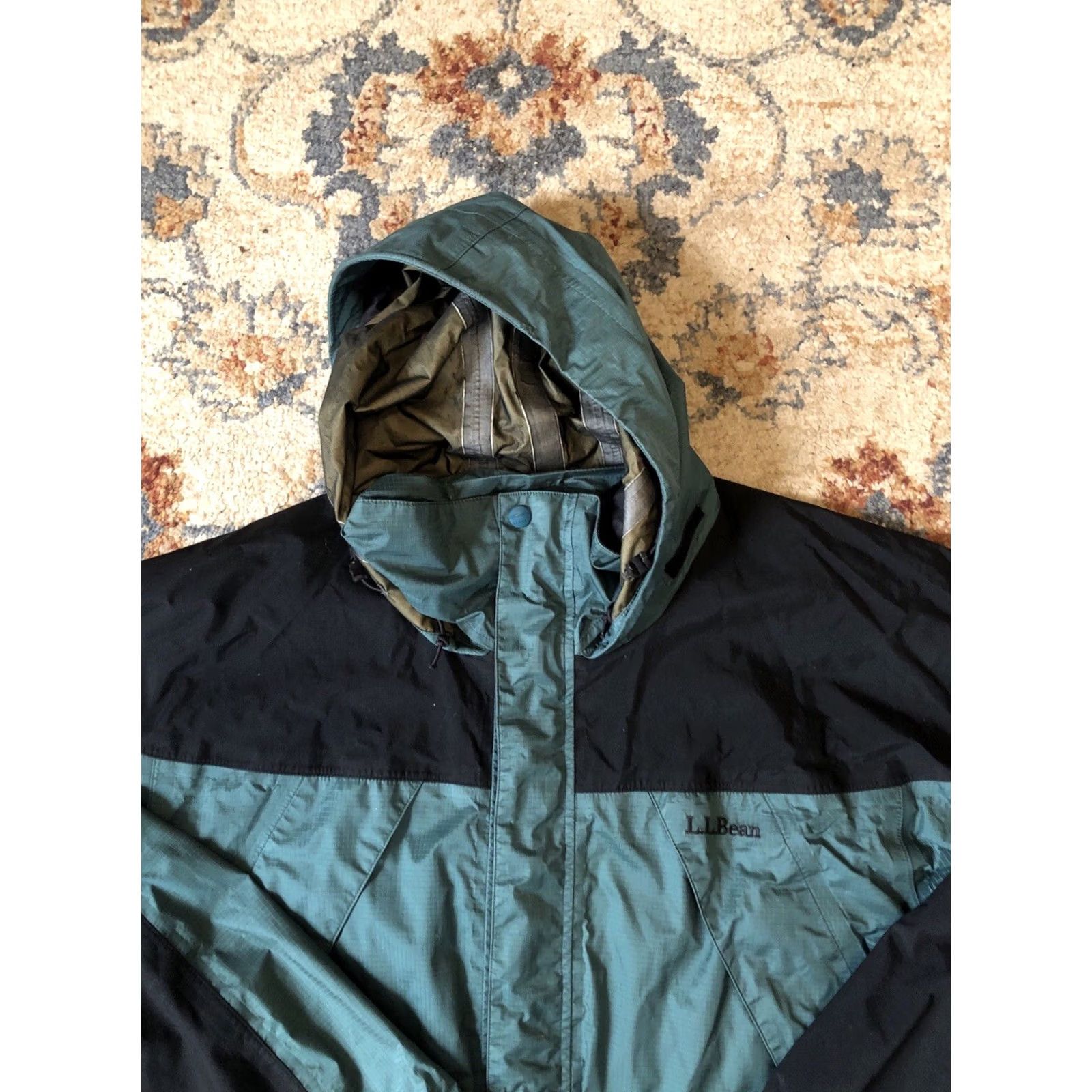 Vintage LL Bean Mountain Guide Jacket Mens Big & Tall L Green Insulated Hooded Water Resistant Zip Pockets Full Zip Winter Jacket Size US L / EU 52-54 / 3 - 2 Thumbnail