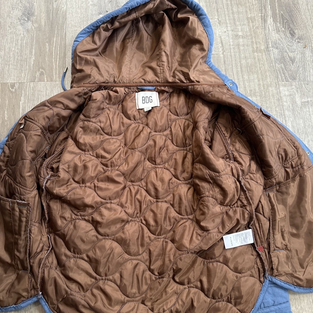 Bdg BDG blue quilted jacket with hood Size US S / EU 44-46 / 1 - 4 Thumbnail