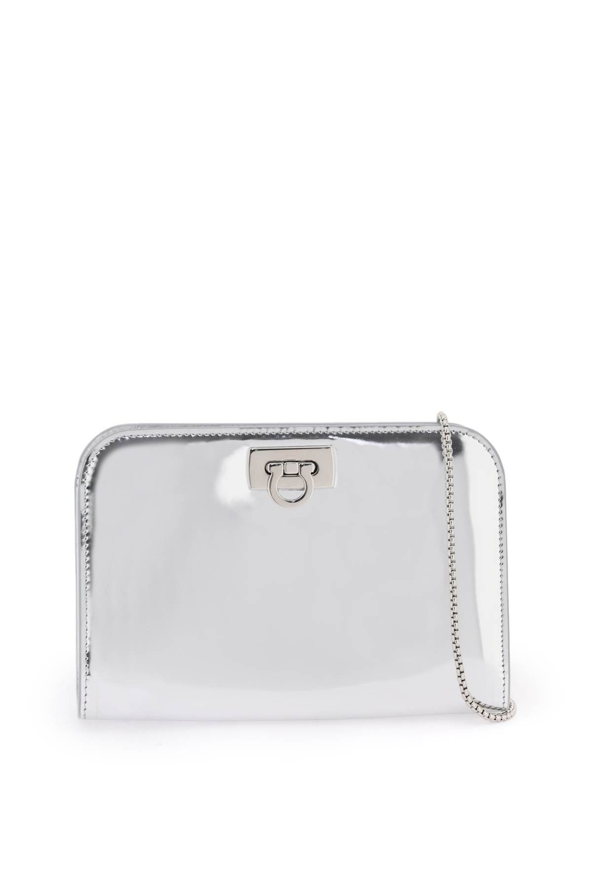 image of Salvatore Ferragamo Ferragamo Diana Mini Crossbody Bag in Argento, Women's