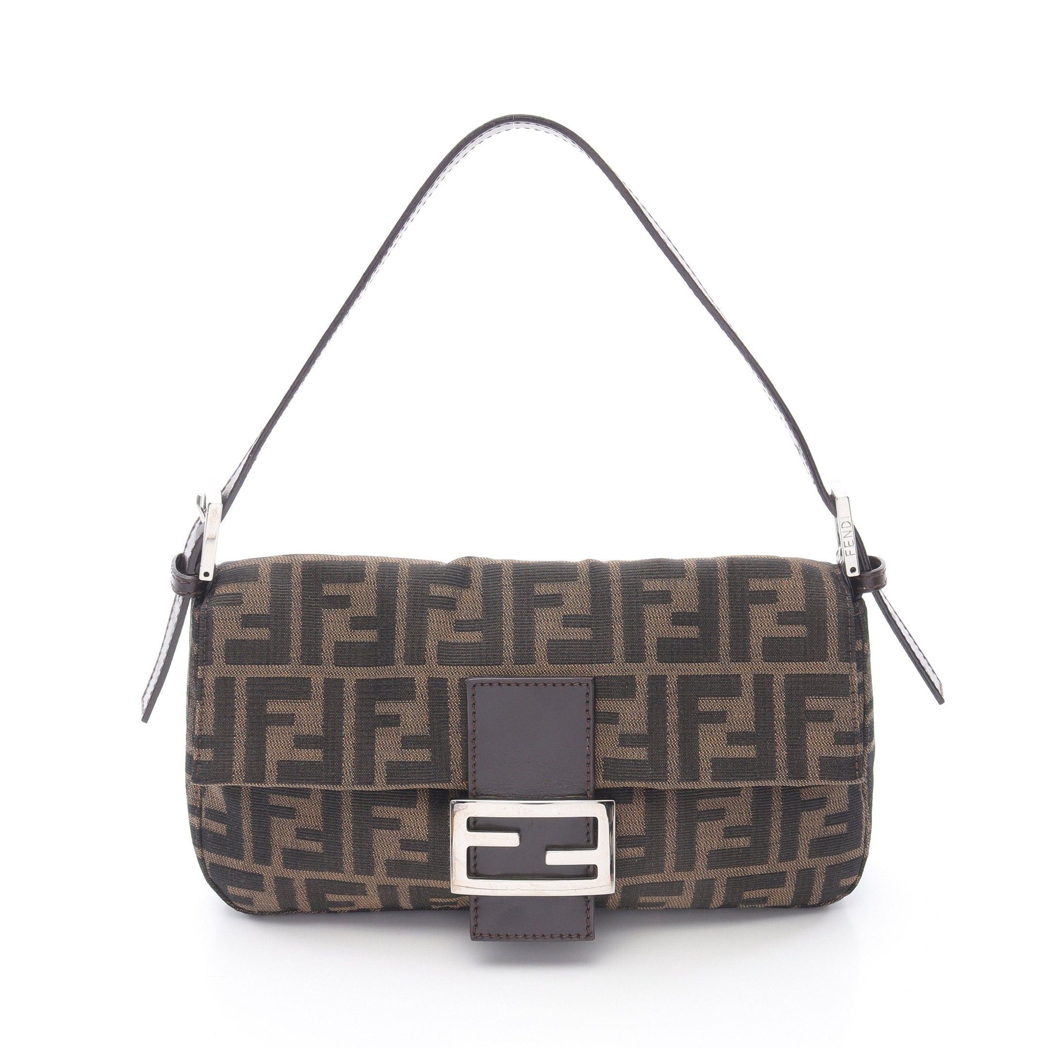 Fendi Fendi Mamma Bucket Zucca Handbag Canvas Leather Brown Dark Size ONE SIZE - 1 Thumbnail