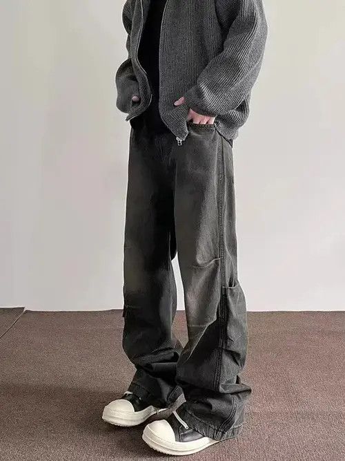 Japanese Brand × Jean Retro pleated silhouette straight-leg bootcut jeans Size US 32 / EU 48 - 3 Thumbnail