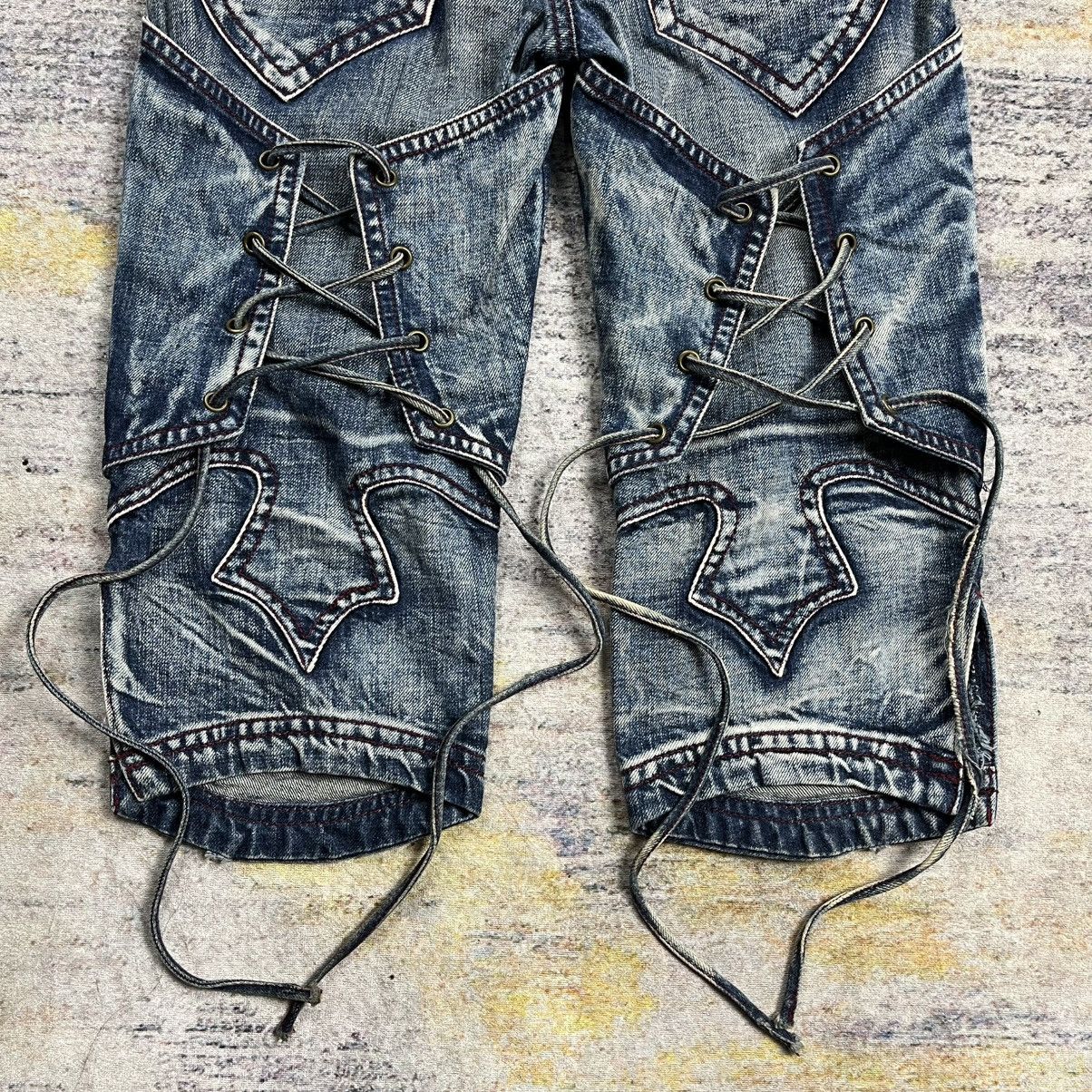 If Six Was Nine × Le Grande Bleu (L.G.B.) × Tornado Mart Tornado mart lace up denim short pants Size 30" / US 8 / IT 44 - 4 Thumbnail