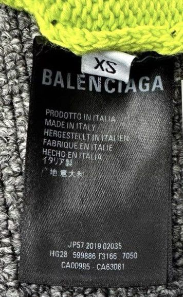 Balenciaga Balenciaga Fluorescent Yellow All Over Logo Knit Sweater K12 Size XS / US 0-2 / IT 36-38 - 7 Thumbnail