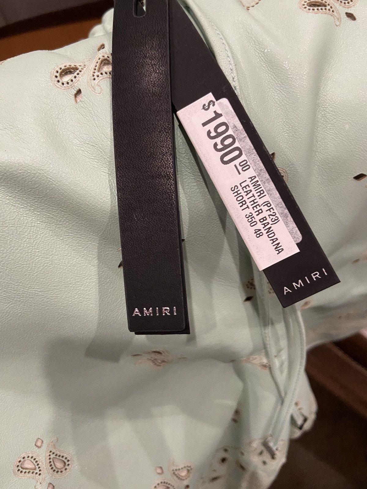 Amiri Amiri green bandana leather shorts ($1.9k) Size US 32 / EU 48 - 3 Thumbnail