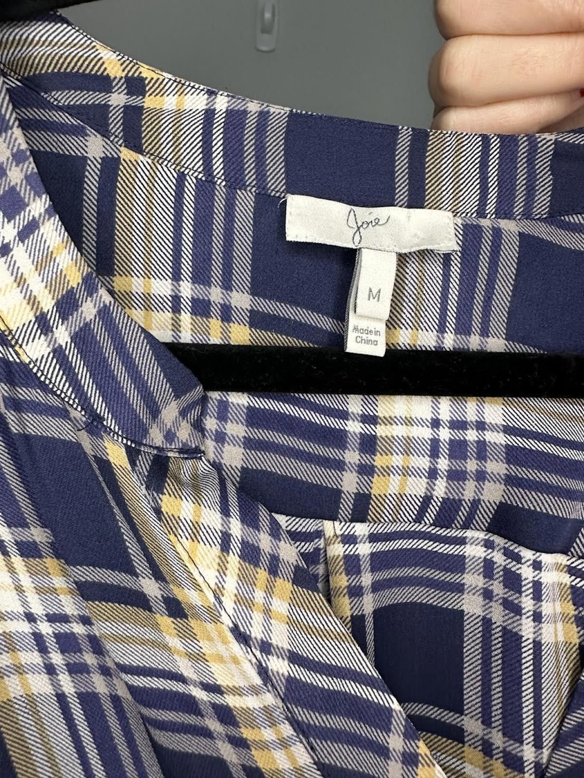 Jones New York Joie Nelia 3/4 Sleeve Plaid Silk Top - Sz. M Size M / US 6-8 / IT 42-44 - 4 Thumbnail