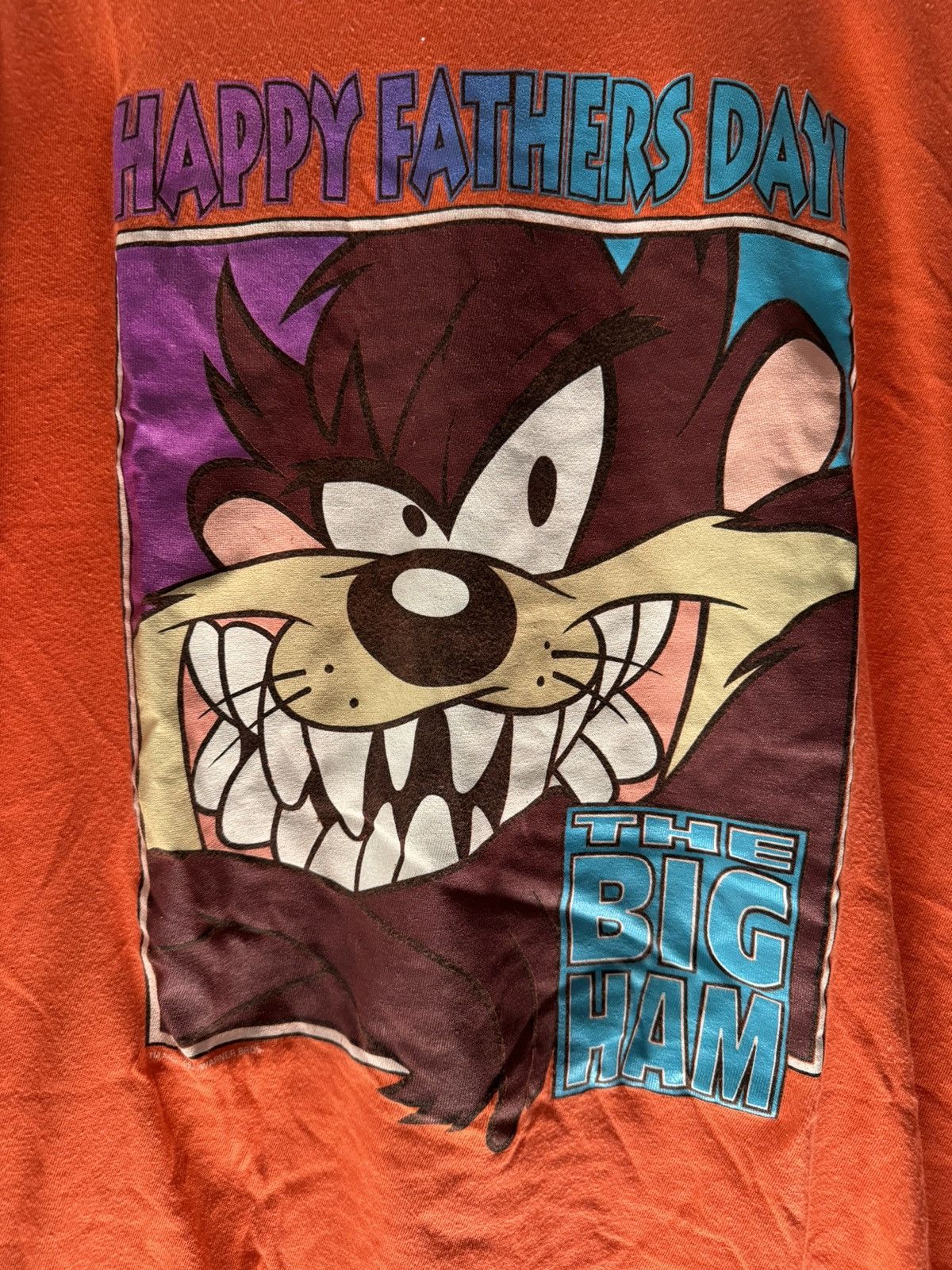 Vintage × Warner Bros 1993 Taz Tasmanian Devil The Big Ham Happy Father's Day Tee Size US XL / EU 56 / 4 - 2 Thumbnail