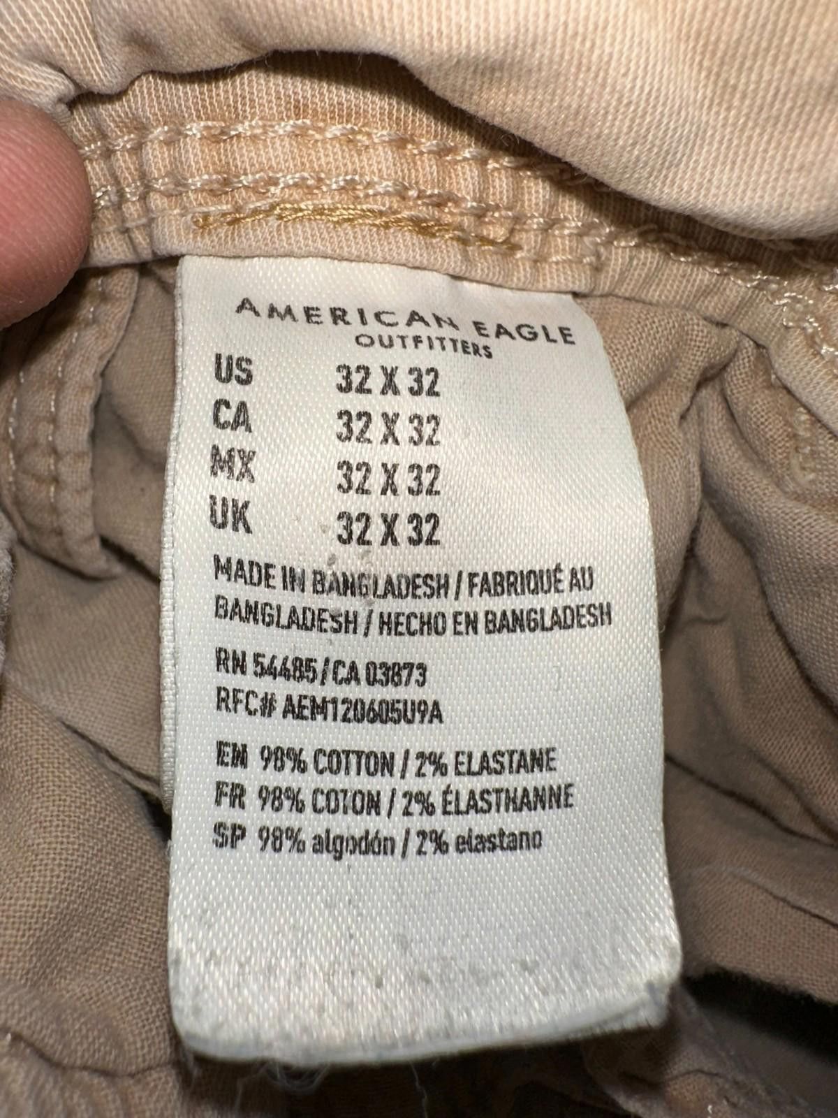 American Eagle Outfitters American Eagle 32x32 Khaki Stretch Pants Cotton Blend Size US M / EU 48-50 / 2 - 5 Thumbnail
