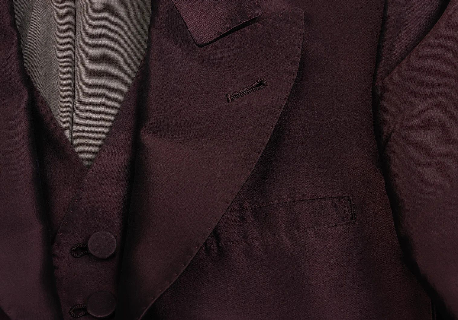 Jean Paul Gaultier Glossy Peak Lapel Jacket in Wine, Size 48 Size US M / EU 48-50 / 2 - 4 Thumbnail