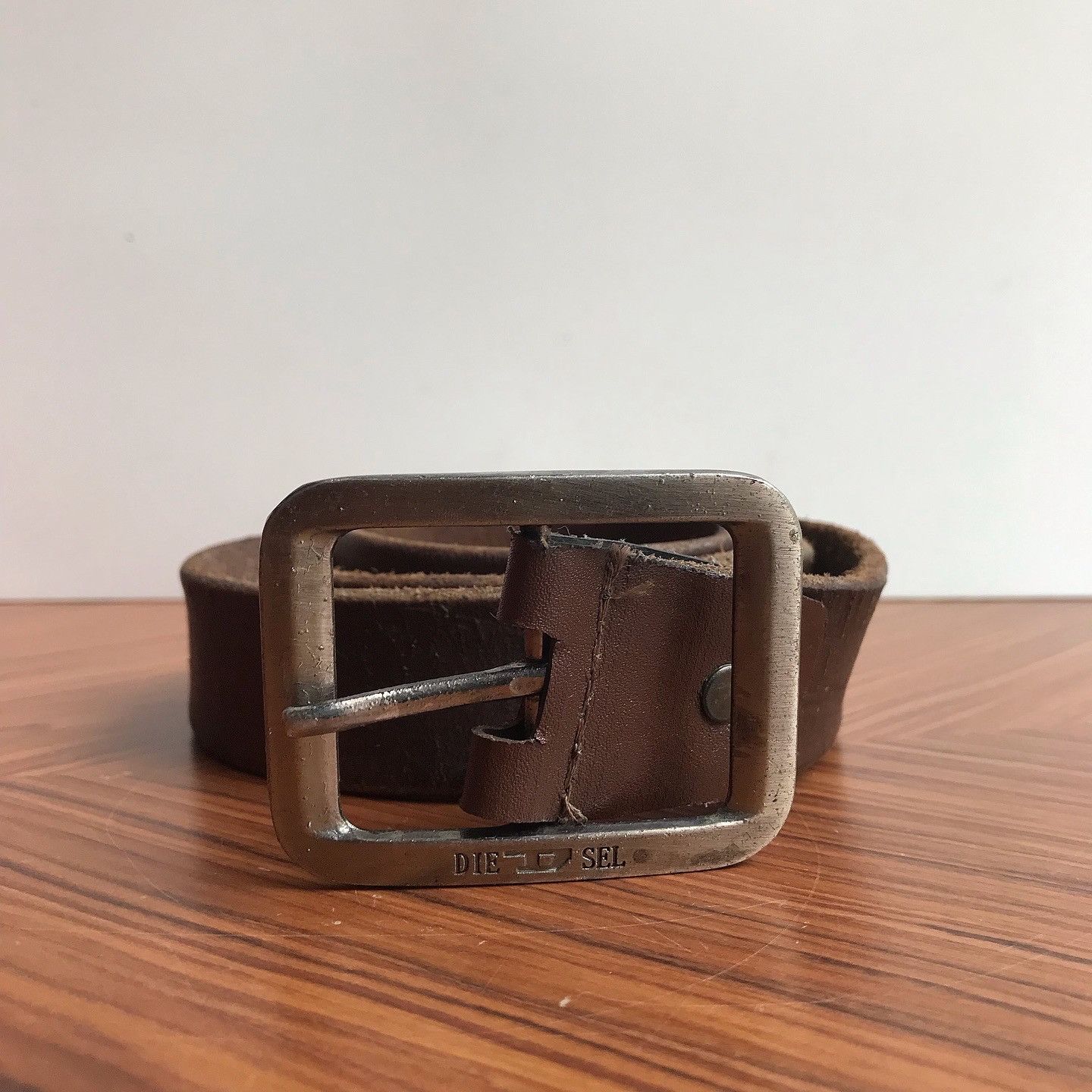 Diesel × Vintage Vintage Diesel Crazy horse brown leather belt Belts Size 32 - 1 Thumbnail