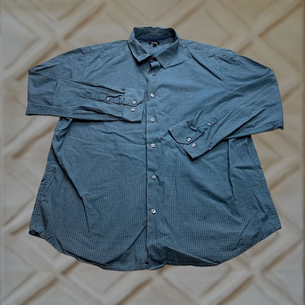 Apt. 9 Apt. 9 Button-Down Shirt Mens 2XL 54 Blue Diamond Long Sleeve Cotton Collared Size US XXL / EU 58 / 5 - 1 Thumbnail