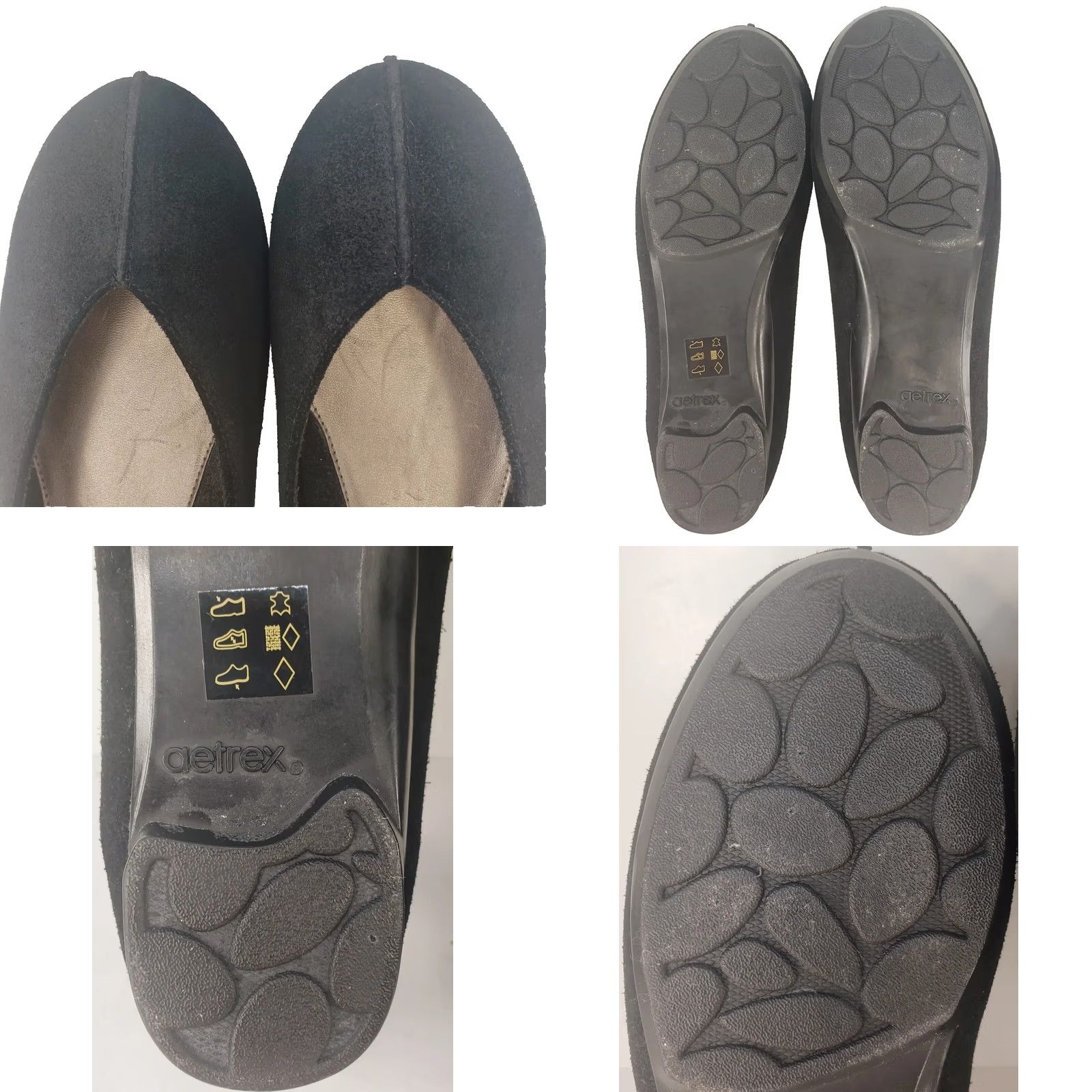 Aetrex Aetrex Camie Flat Women Suede Split Toe Orthopedic Memory Foam Cushioned Arch Support Slip On 8M Black Size US 8 / IT 38 - 8 Thumbnail