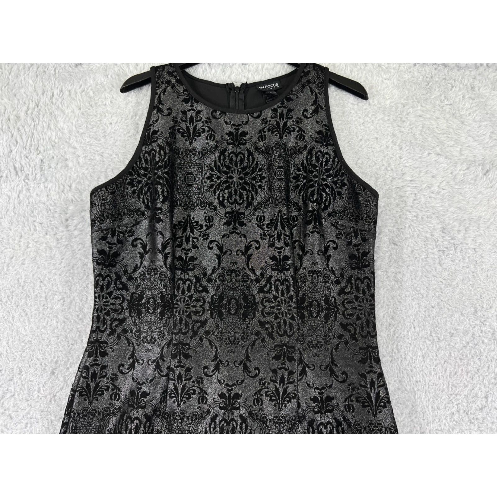 Vintage Enfocus Studio Dress Womens 4 Black Floral Print Sleeveless Polyester Blend Size S / US 4 / IT 40 - 5 Thumbnail