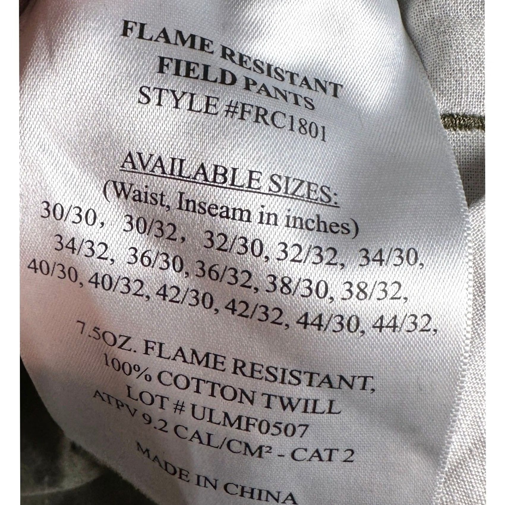 Olive Bocomal FR Field Pants Men 42X30 Olive Green Flame Resistant Cargo CAT2 Workwear Size US 42 / EU 58 - 4 Thumbnail