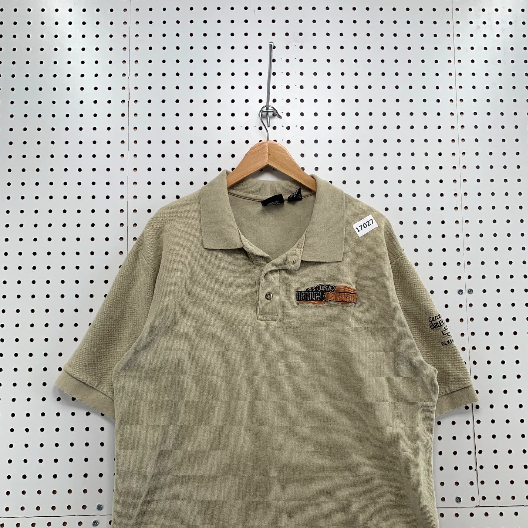 Harley Davidson VINTAGE Harley-Davidson Motorcycle Polo Shirt Brown Large Embroidered USA Made Size US L / EU 52-54 / 3 - 2 Thumbnail