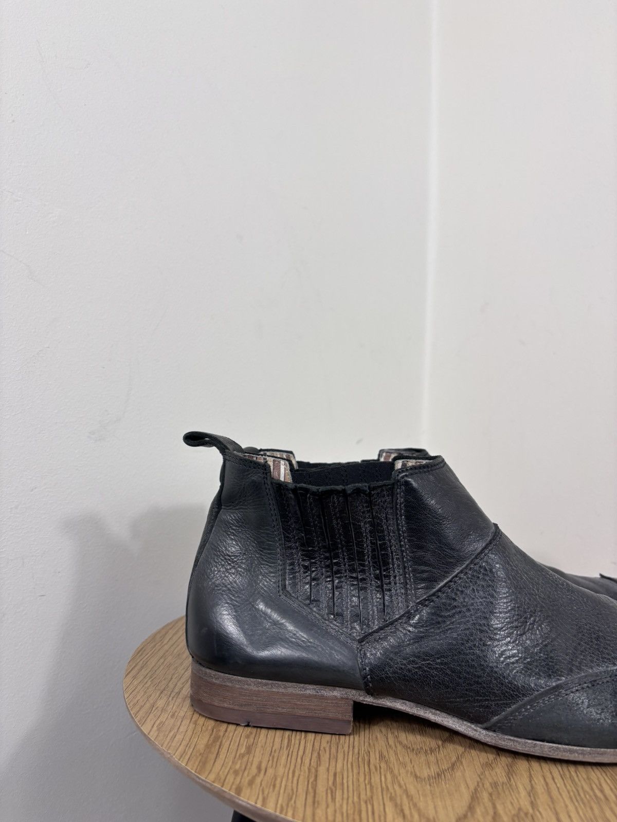 MoMA Moma Men’s Italian Black Leather Cap Toe Chelsea Boots Size US 9 / EU 42 - 3 Thumbnail