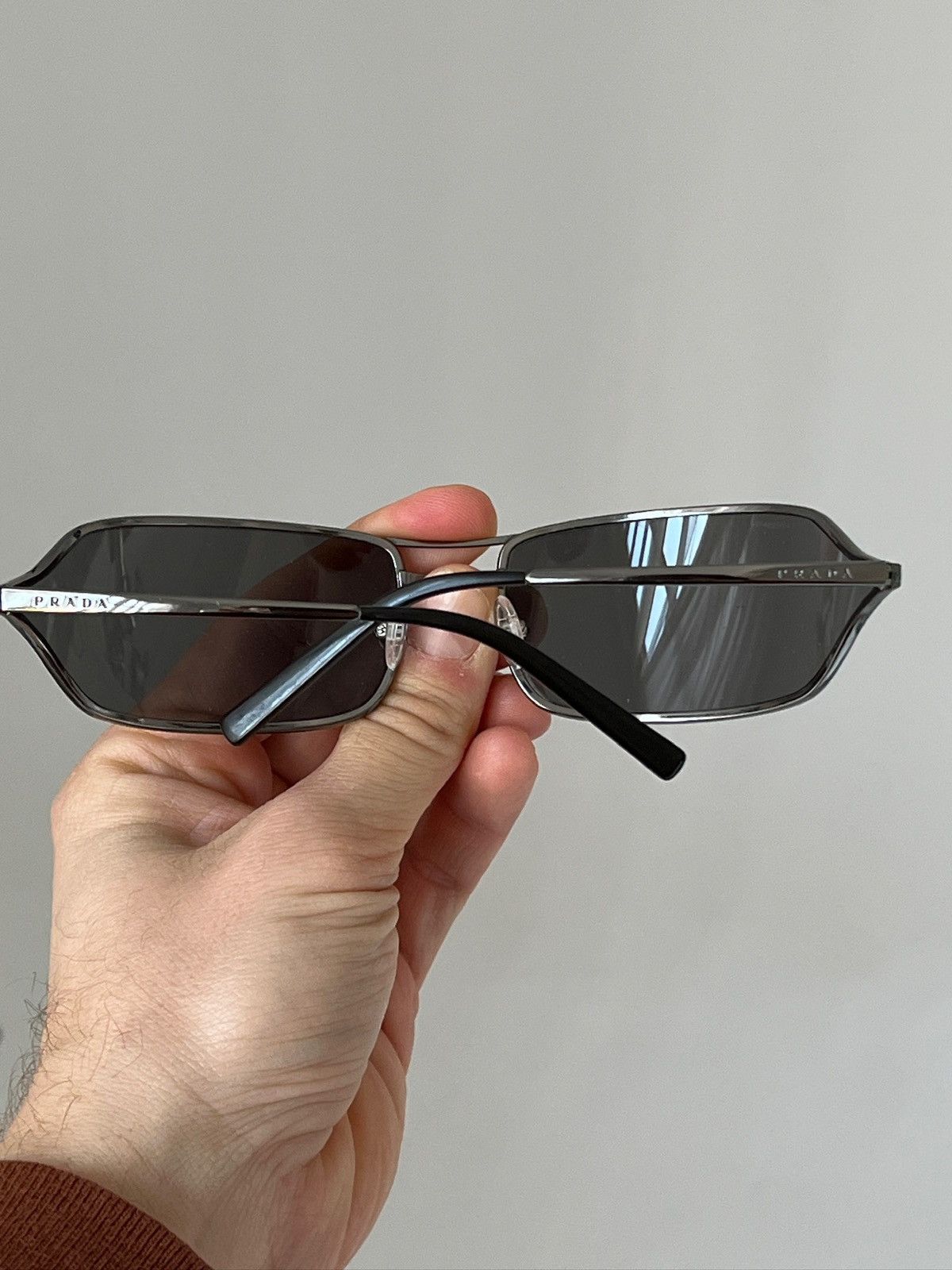 Prada PRADA 2004 Sunglasses Rimless Sport Metal Frame Shield R Size ONE SIZE - 14 Thumbnail