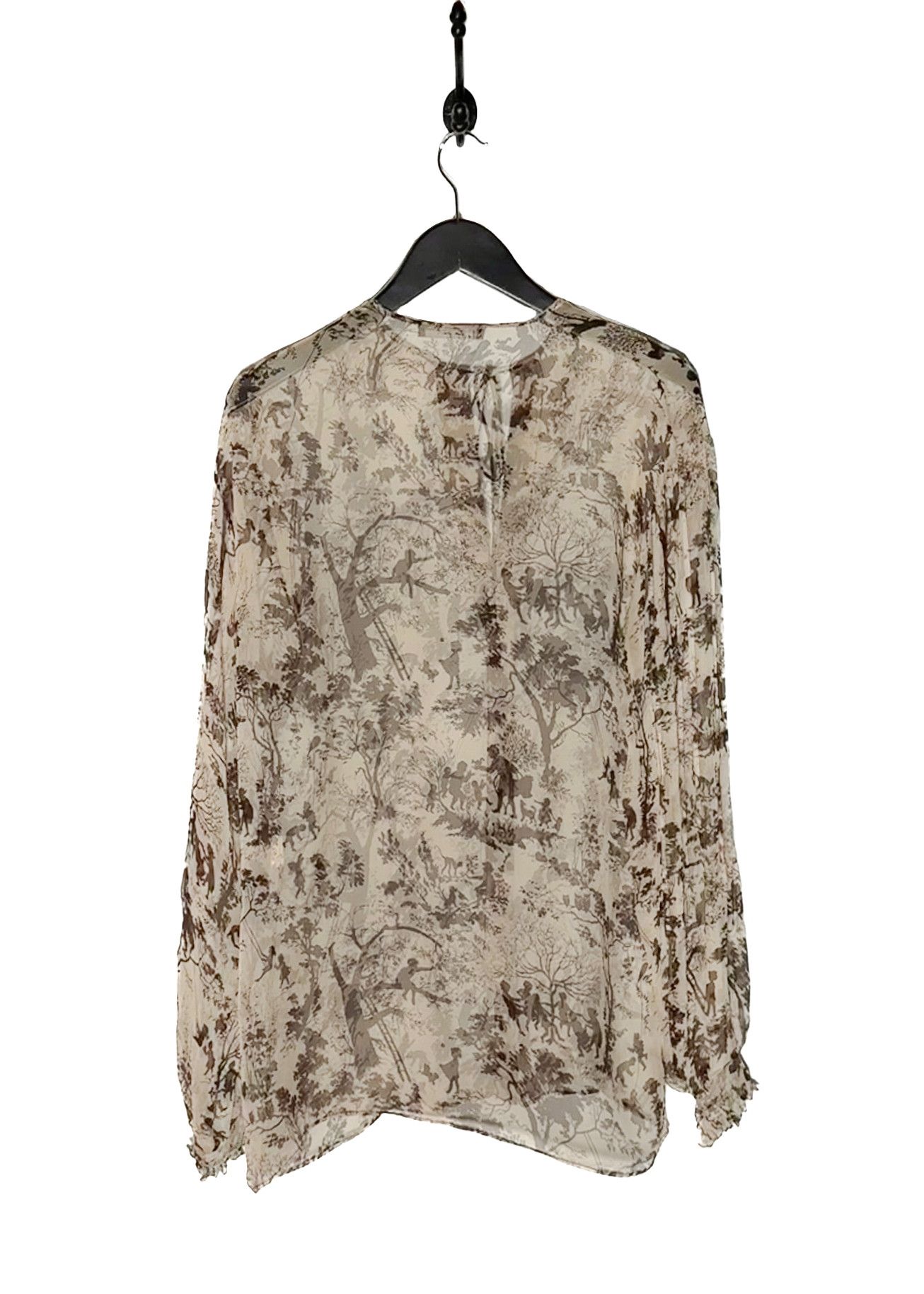 Dolce & Gabbana Dolce & Gabbana Beige Brown Silk Printed Blouse Size M / US 6-8 / IT 42-44 - 3 Thumbnail