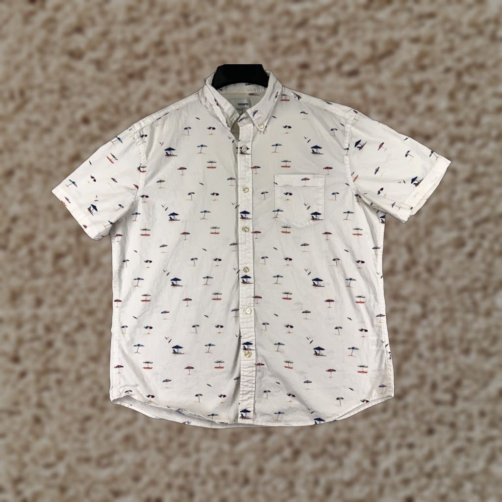 Vintage Sonoma Shirt Adult Large White Beach Umbrella All Over Print Button Up Cotton Mens Size US L / EU 52-54 / 3 - 1 Thumbnail