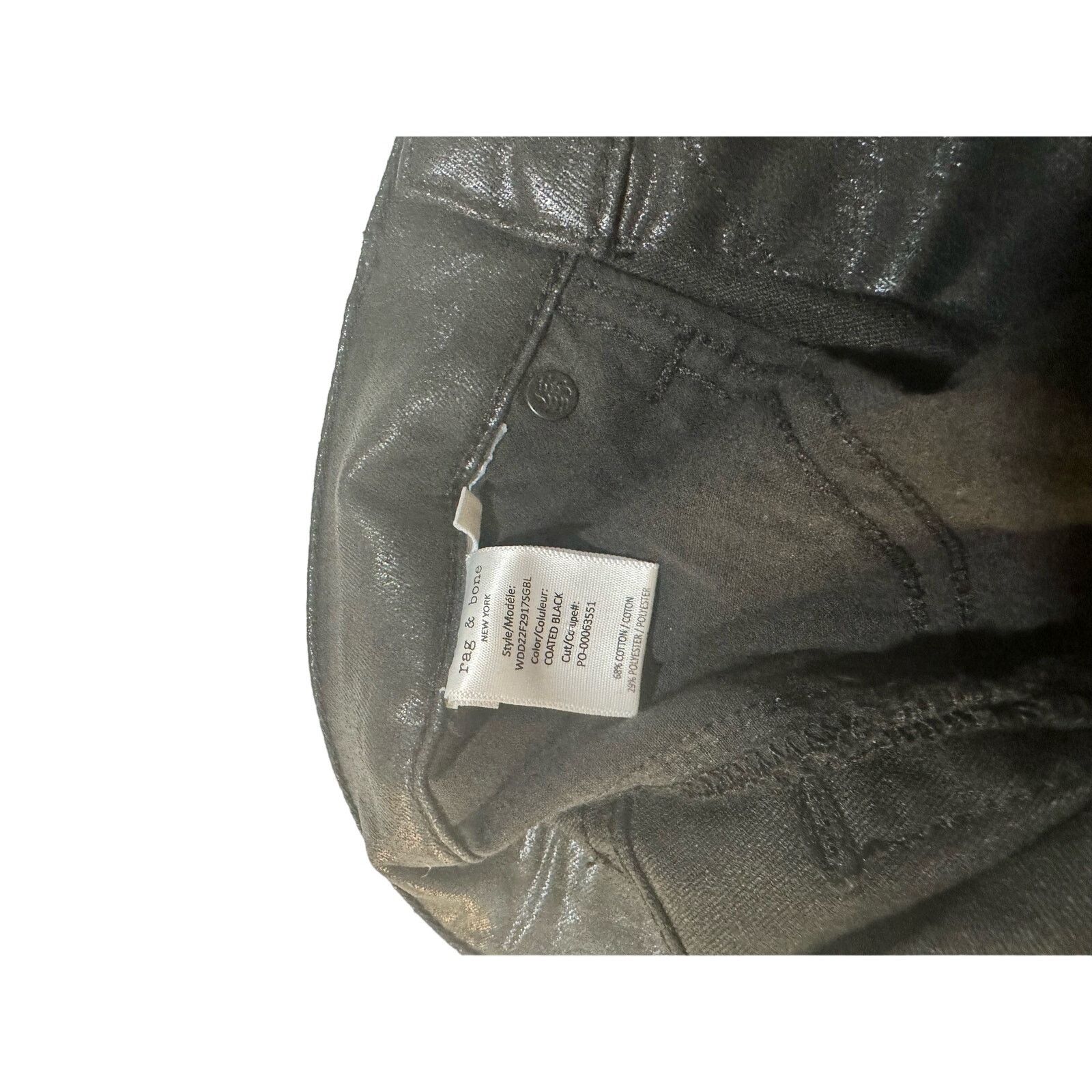 Rag & Bone RAG & BONE CASEY HIGH-RISE ANKLEFLARE COATED JEANS Size 29 Size 29" - 5 Thumbnail