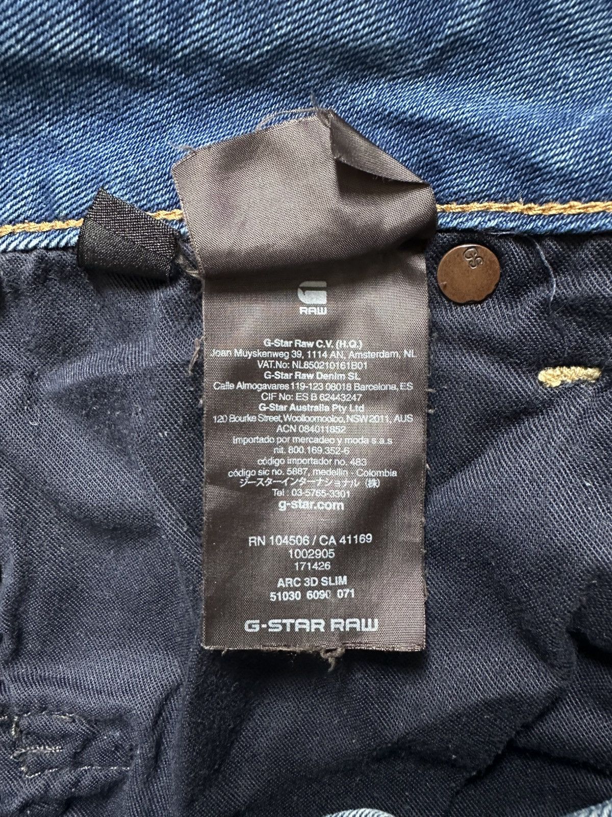 G-Star G-star Raw Arc 3D Slim Baggy Jeans Size US 32 / EU 48 - 11 Thumbnail