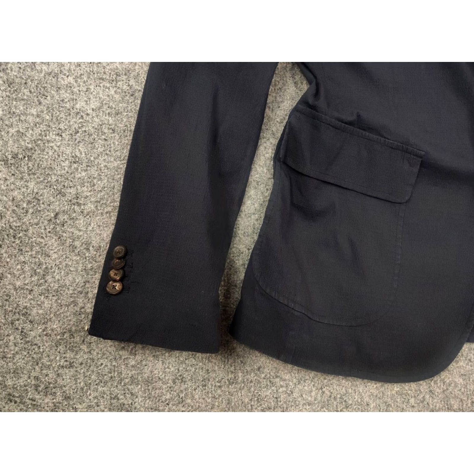 Doppiaa Doppiaa Italy Design navy color AAbibo Mens Casual Suit 3 button Blazer Pants Size 48R - 7 Thumbnail
