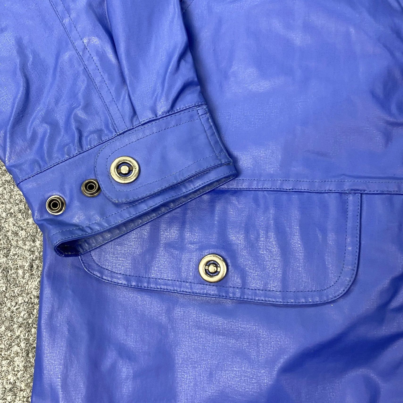 Vintage VINTAGE Woolrich Rain Coat Jacket Mens Medium Blue PVC Snap Zip Lined Casual Size US M / EU 48-50 / 2 - 4 Thumbnail