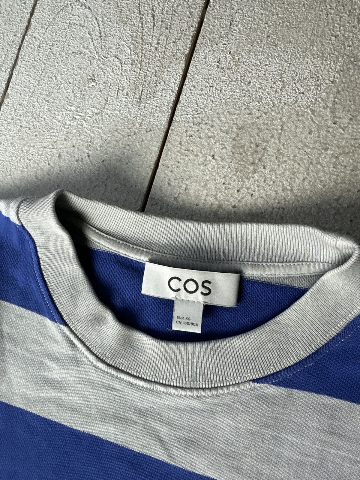 Cos 🚨 COS STRIPED LUXURY WOMEN T-SHIRT BLUE WHITE Size XS / US 0-2 / IT 36-38 - 6 Thumbnail