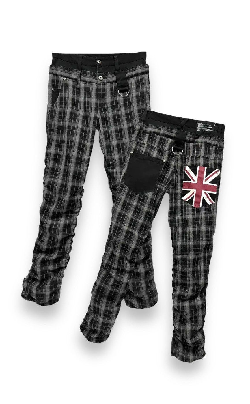 Japanese Brand 🔥RAGOUT Union Jack Punk Tartan Double Waist Rayon Blends Size US 29 - 1 Thumbnail