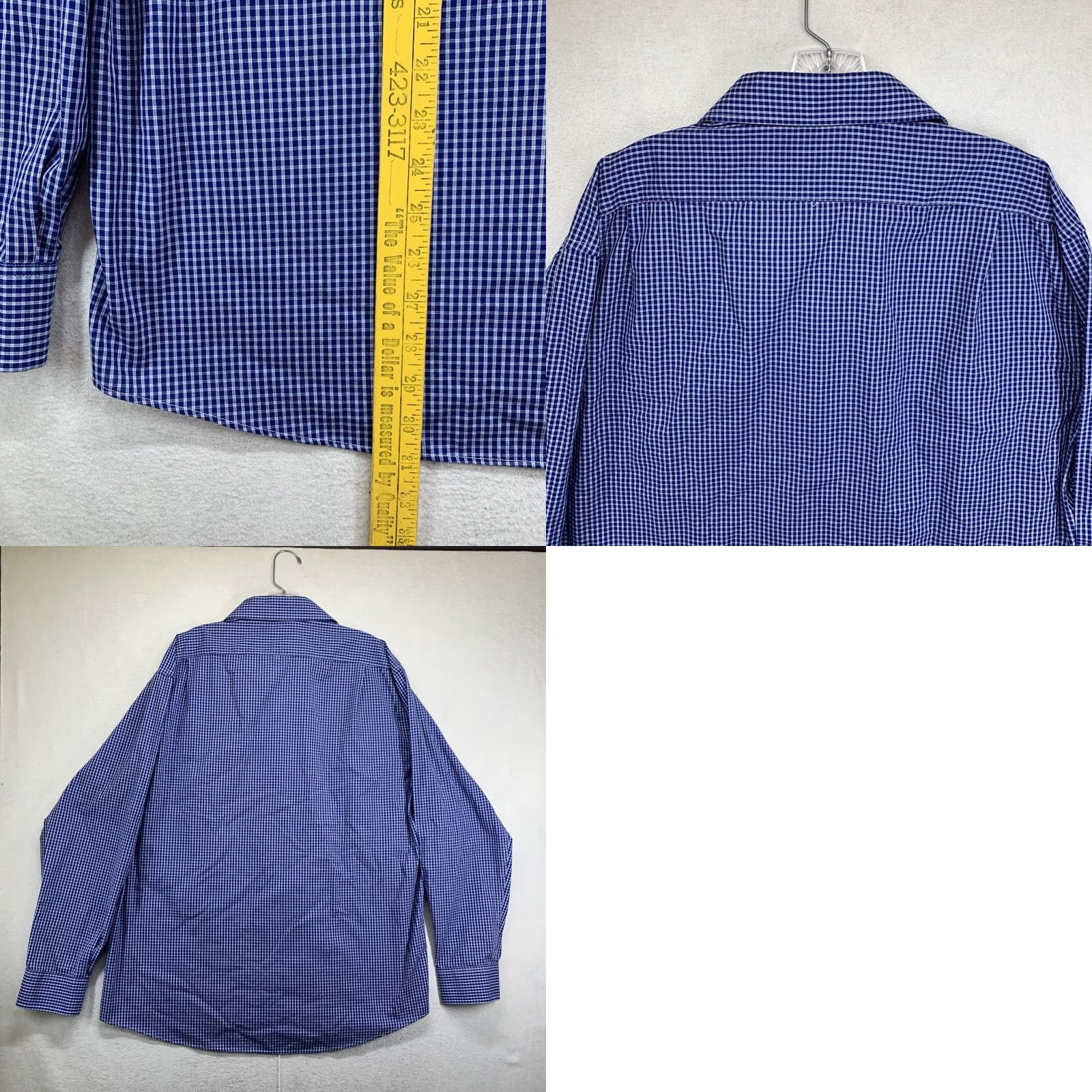 Dockers DOCKERS Shirt Plaid Button-Up Long Sleeve Blue XL Regular Mens Size US XL / EU 56 / 4 - 9 Thumbnail